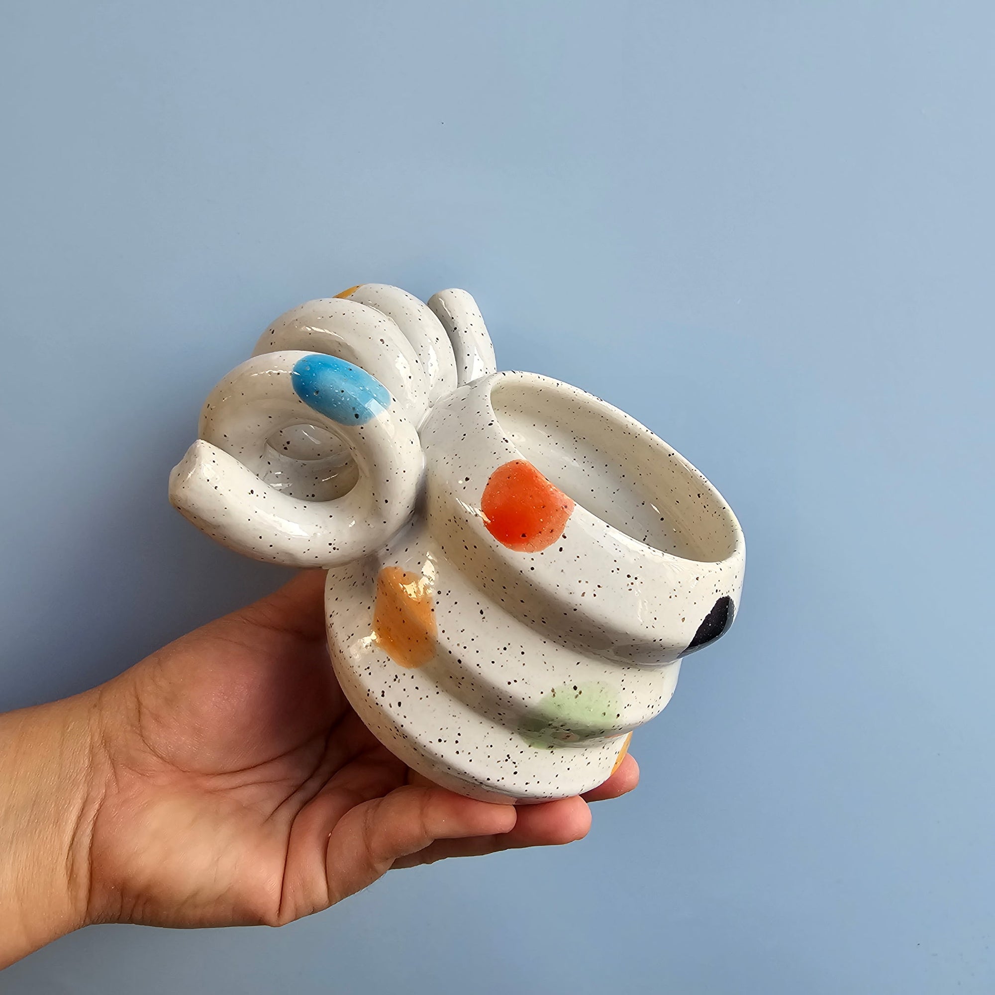 RAINBOW POLKADOT TWISTY ZIGZAG MUG
