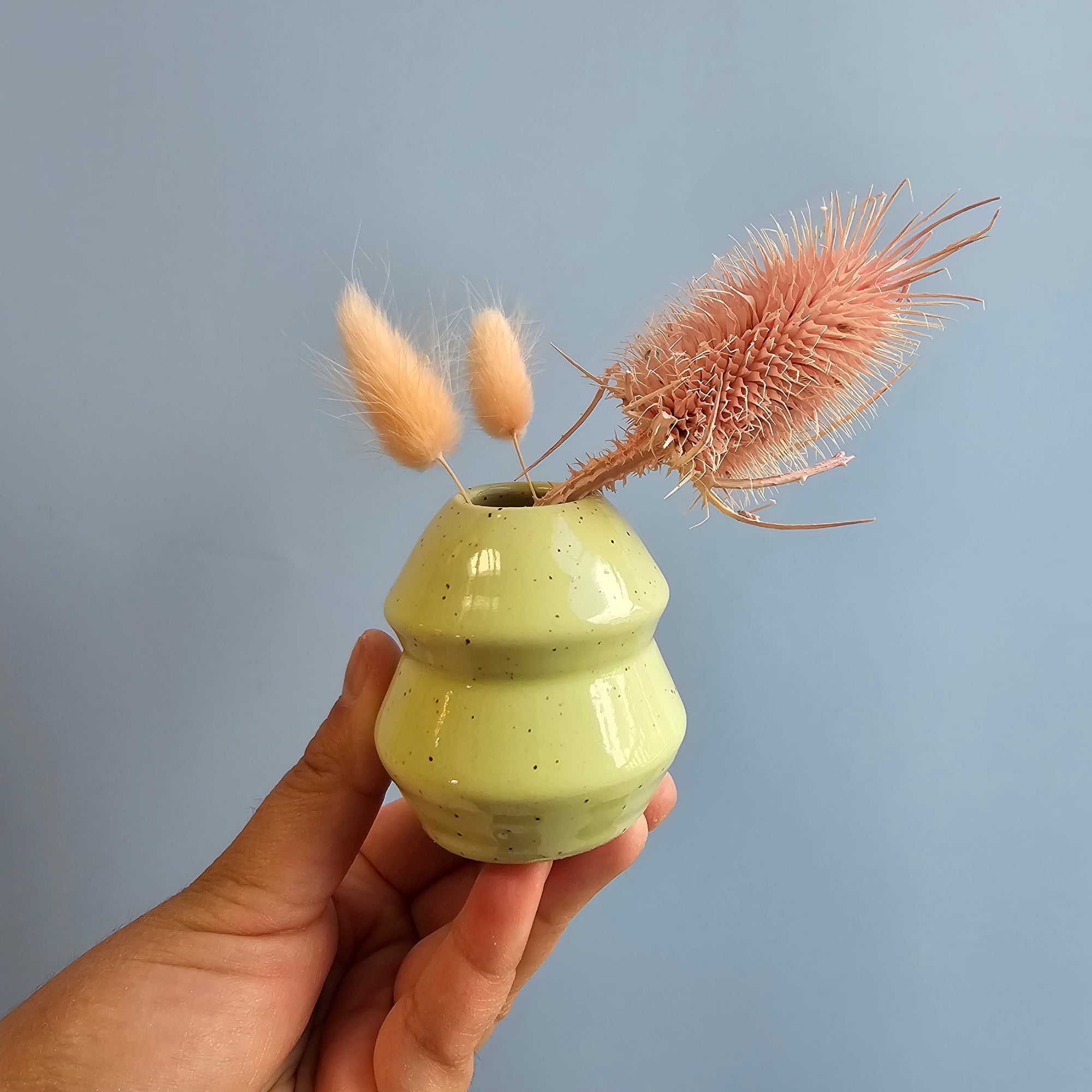 SPECKLED MINTY BUD VASE