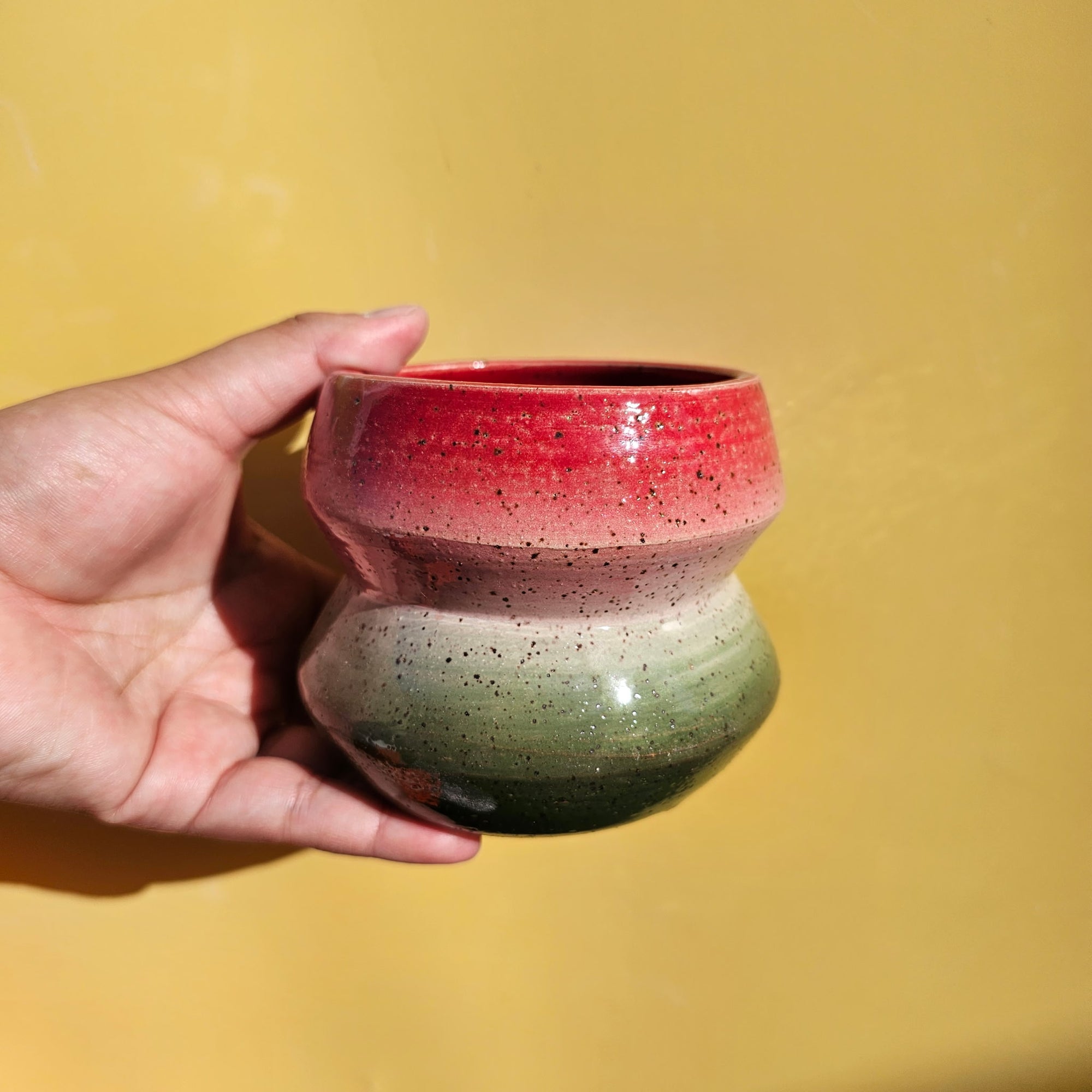 STRAWBERRY MATCHA SPECKLED ANGLE CUP