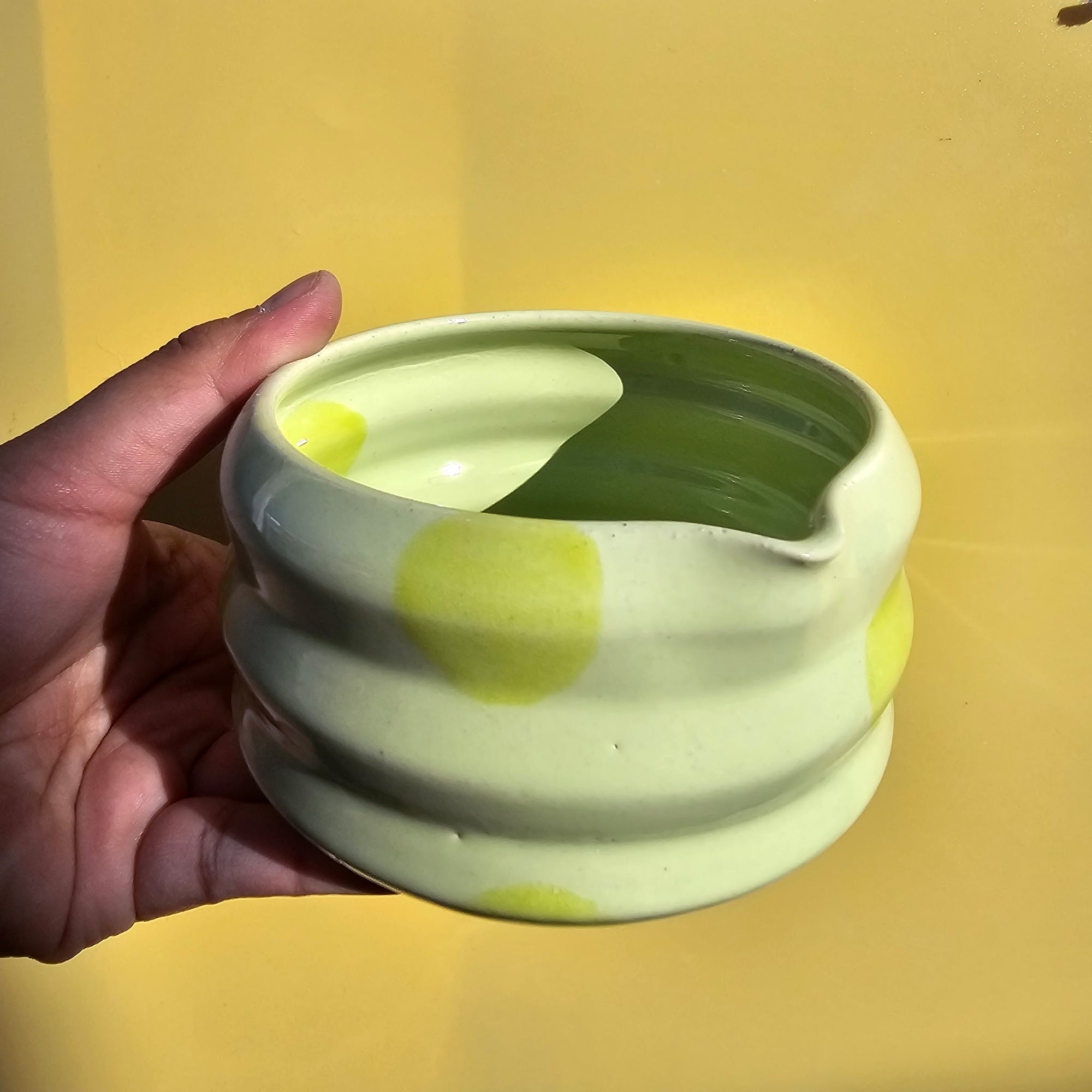 MINTY POLKADOT ZIGZAG MATCHA BOWL