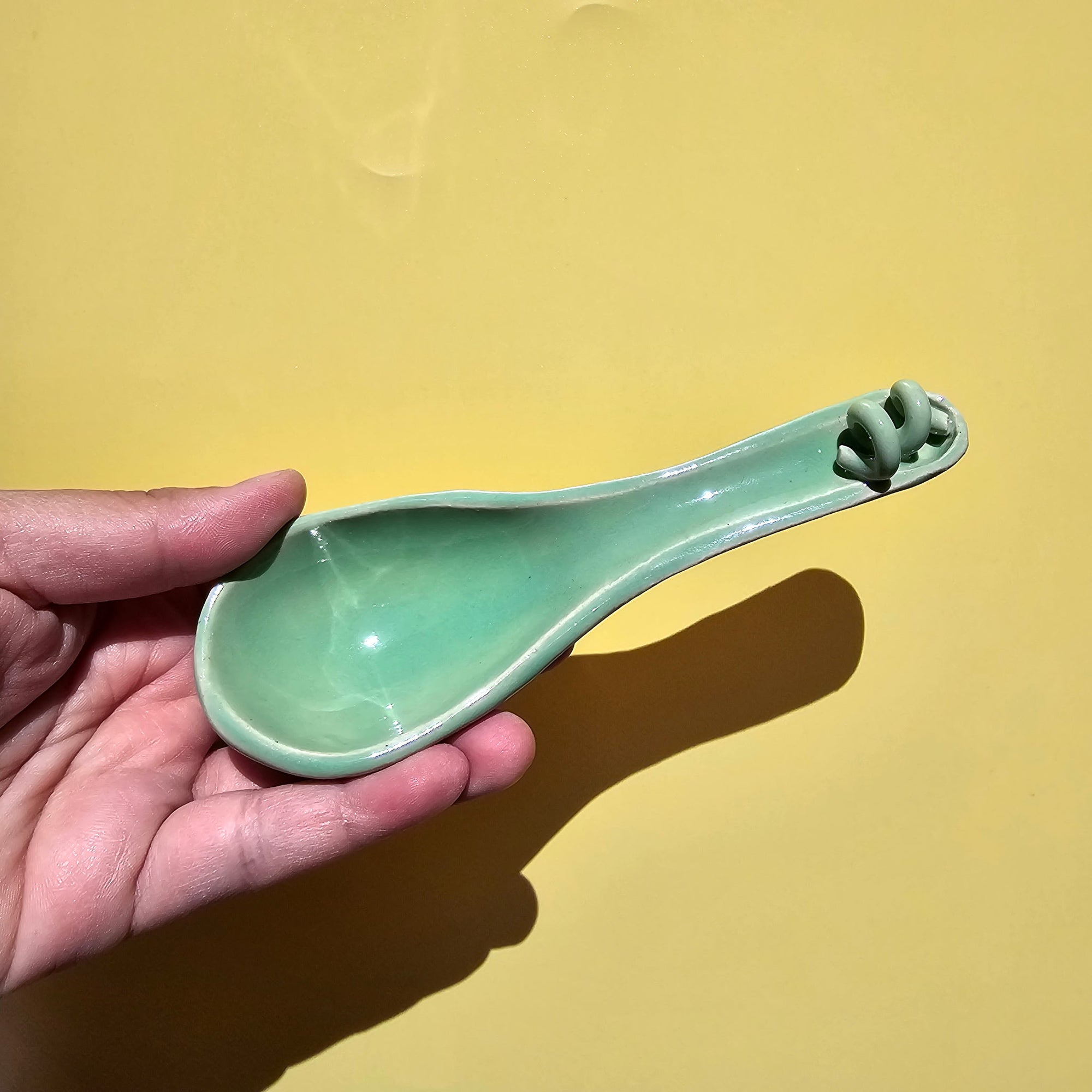 JADE CURLY Q SOUP SPOON!