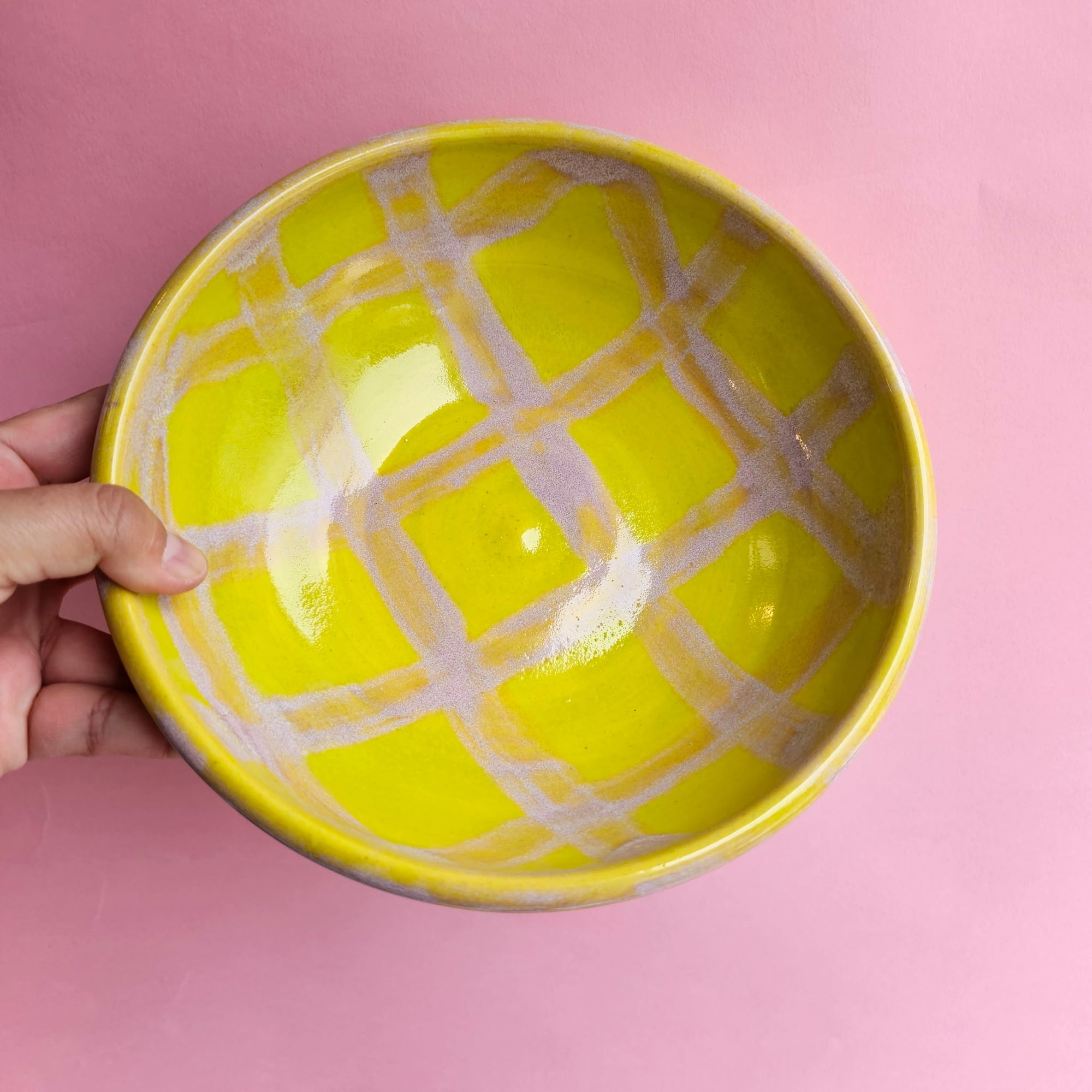 PLAID TROPICAL PINEAPLE PLATE BOWL