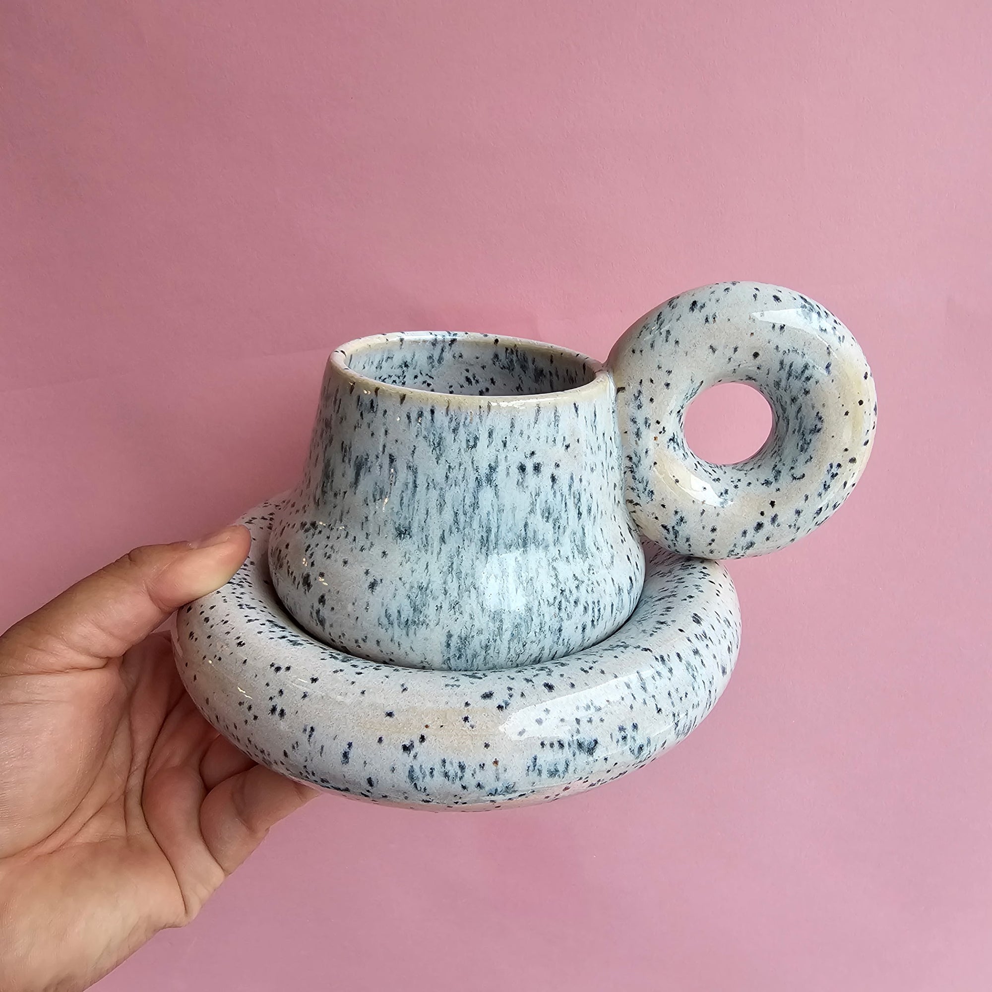 BOO BERRY DONUT MUG AND SAUCER SET