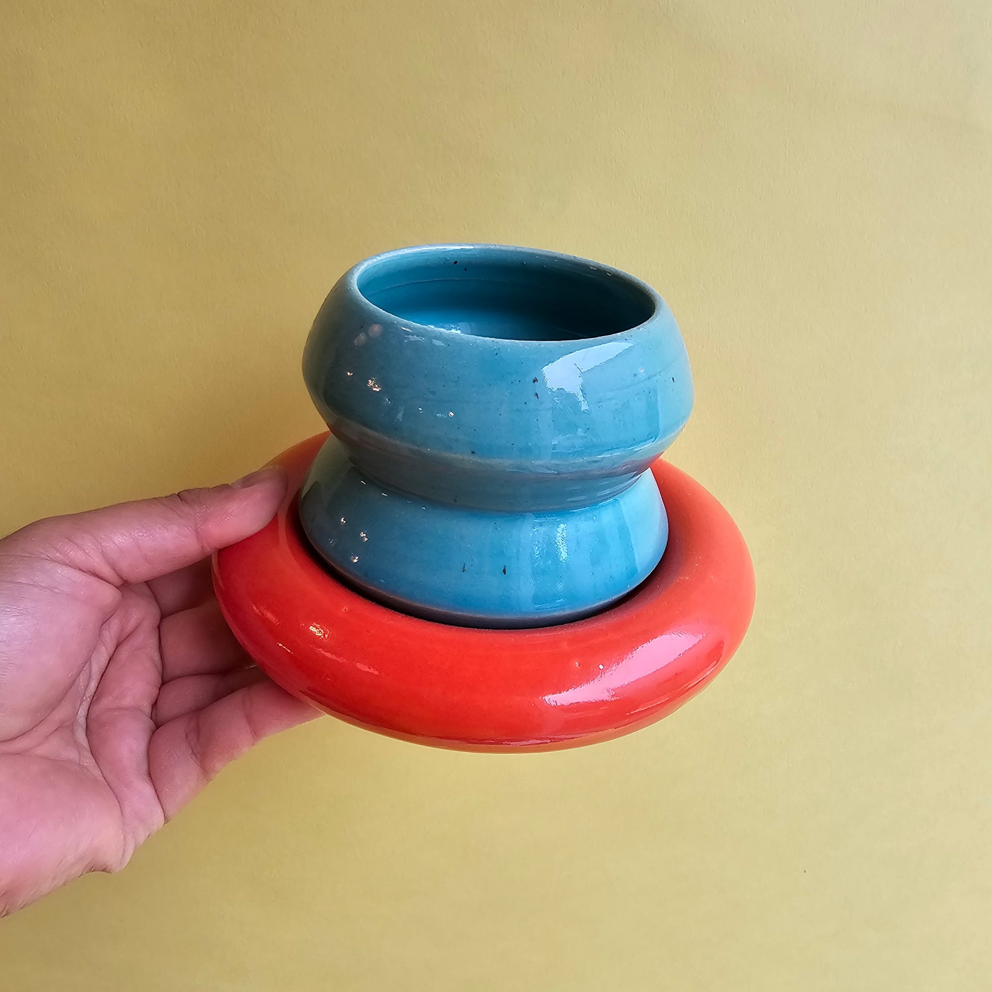 TROPICAL BLUE ANGLES CUP AND SAUCER