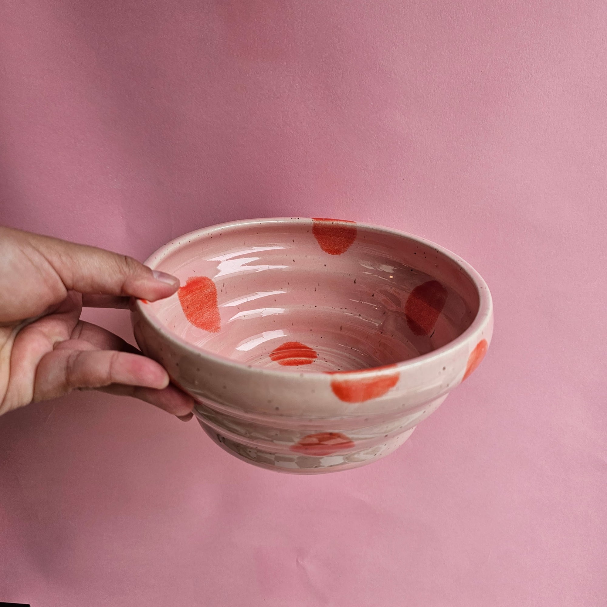 STRAWBERRY DOTS RAMEN BOWL