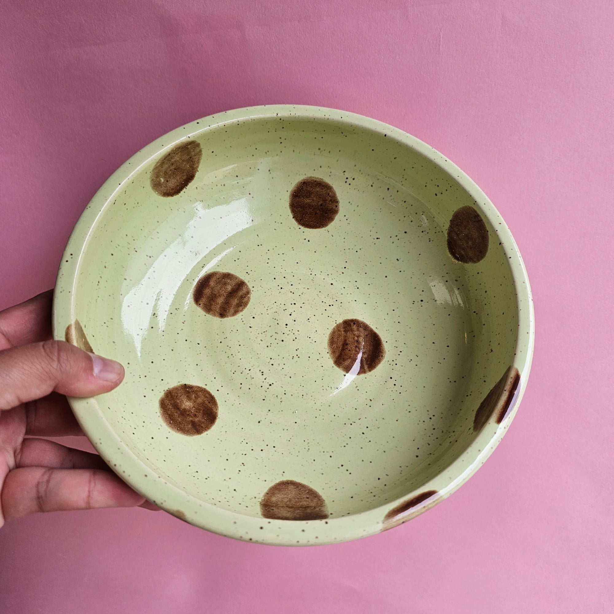 BANANA SUNDAE DOTS PLATE BOWL