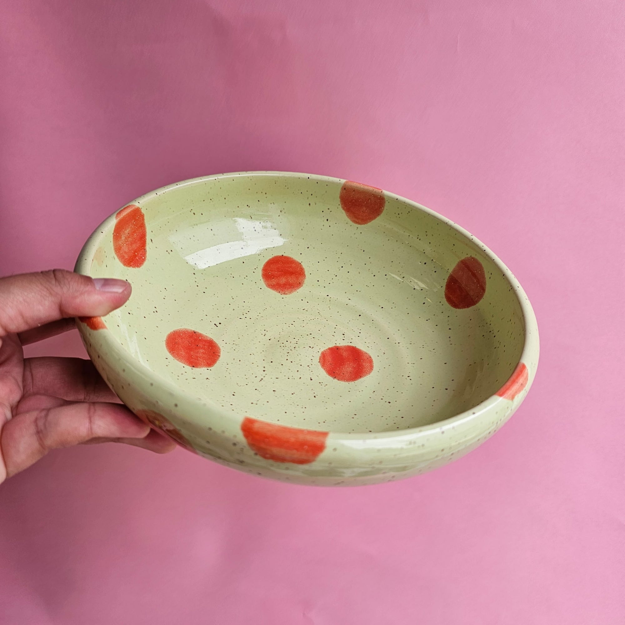 CITRUS SPECKLED DOTS PLATE BOWL