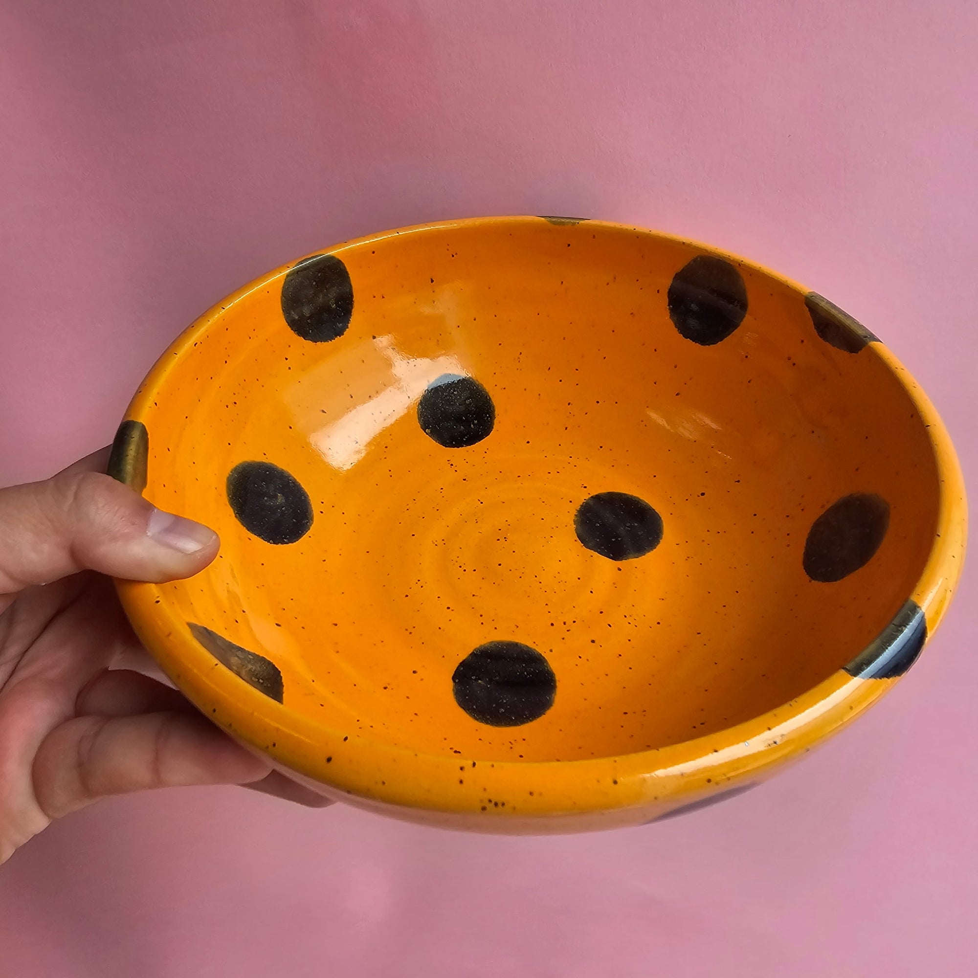JACK-O-LANTERN SPECKLED PLATE BOWL