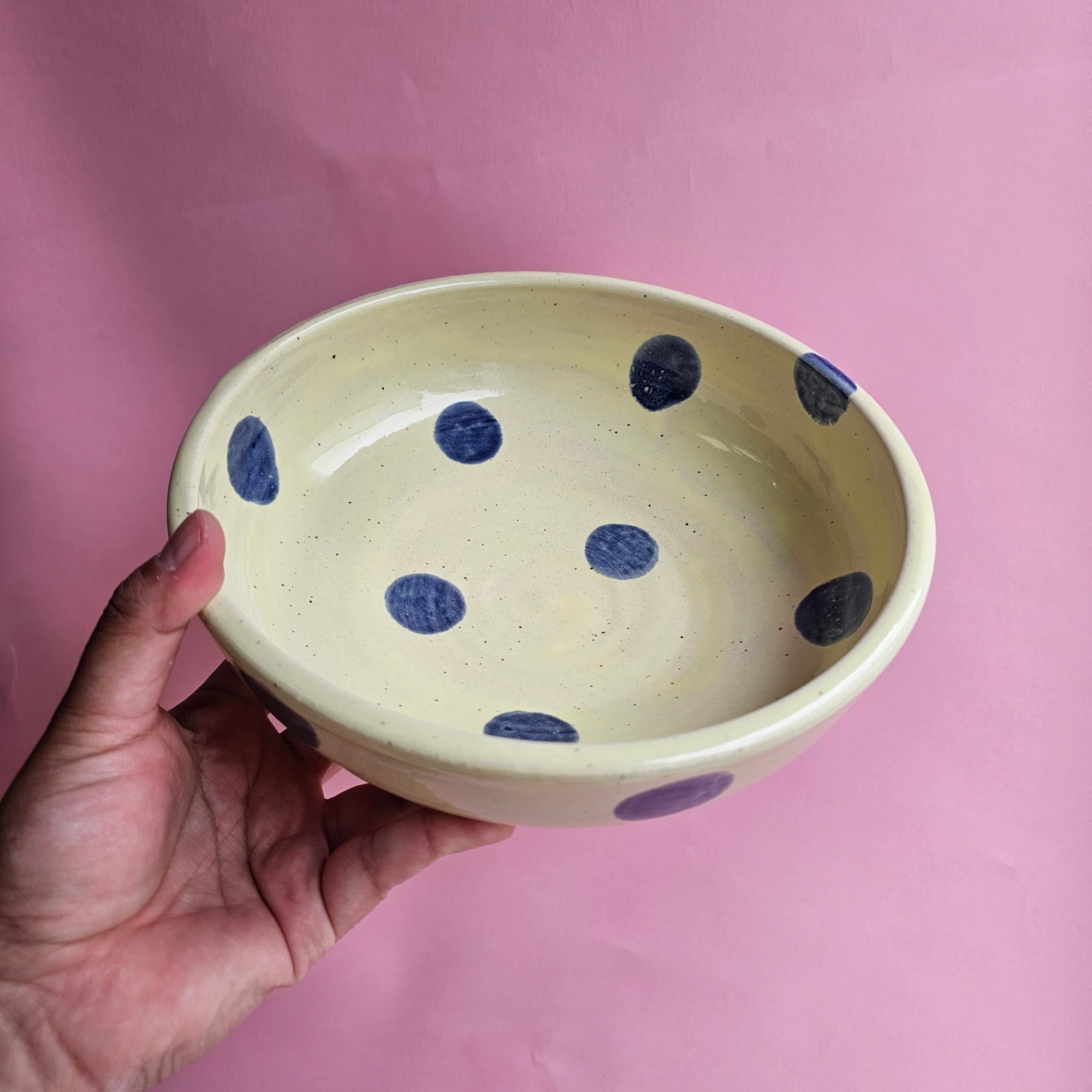 BLUEBERRY LEMONADE SPECKLED DOTS BOWL