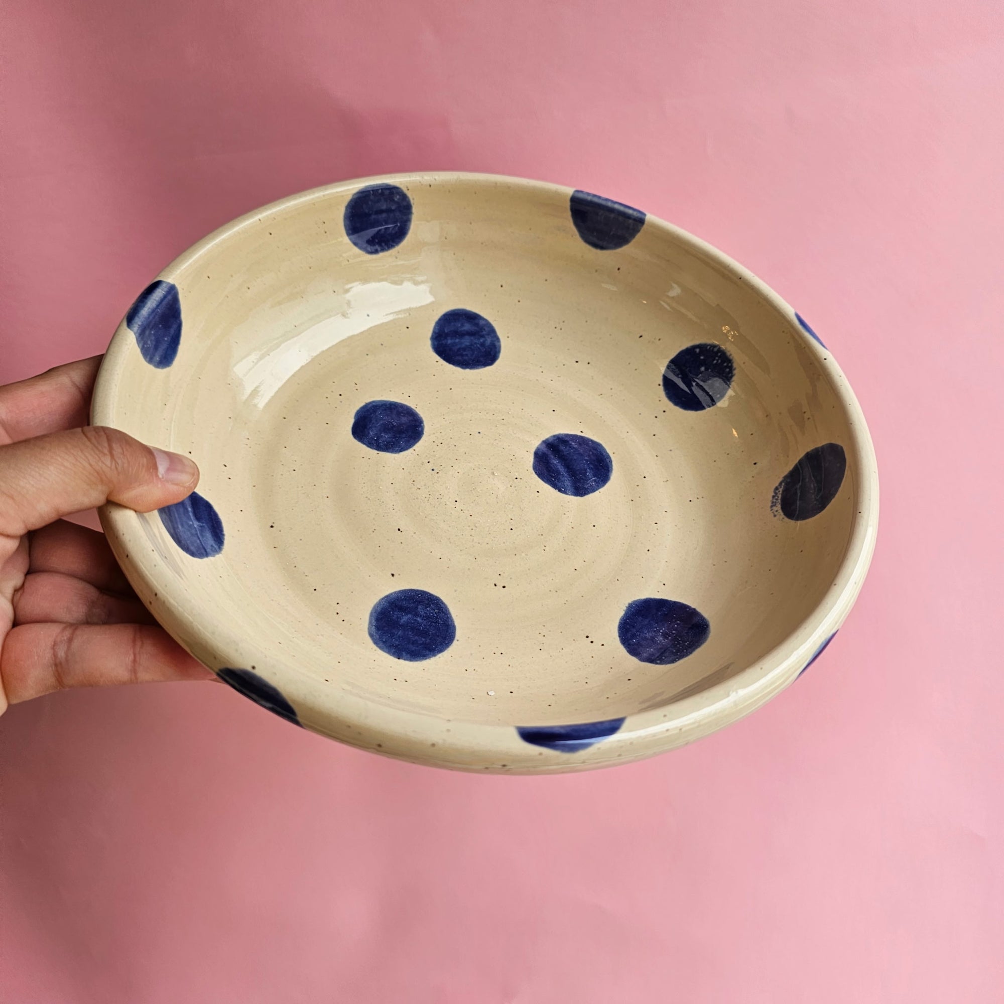 BLUEBERRY LEMONADE SPECKLED DOTS PLATE BOWL