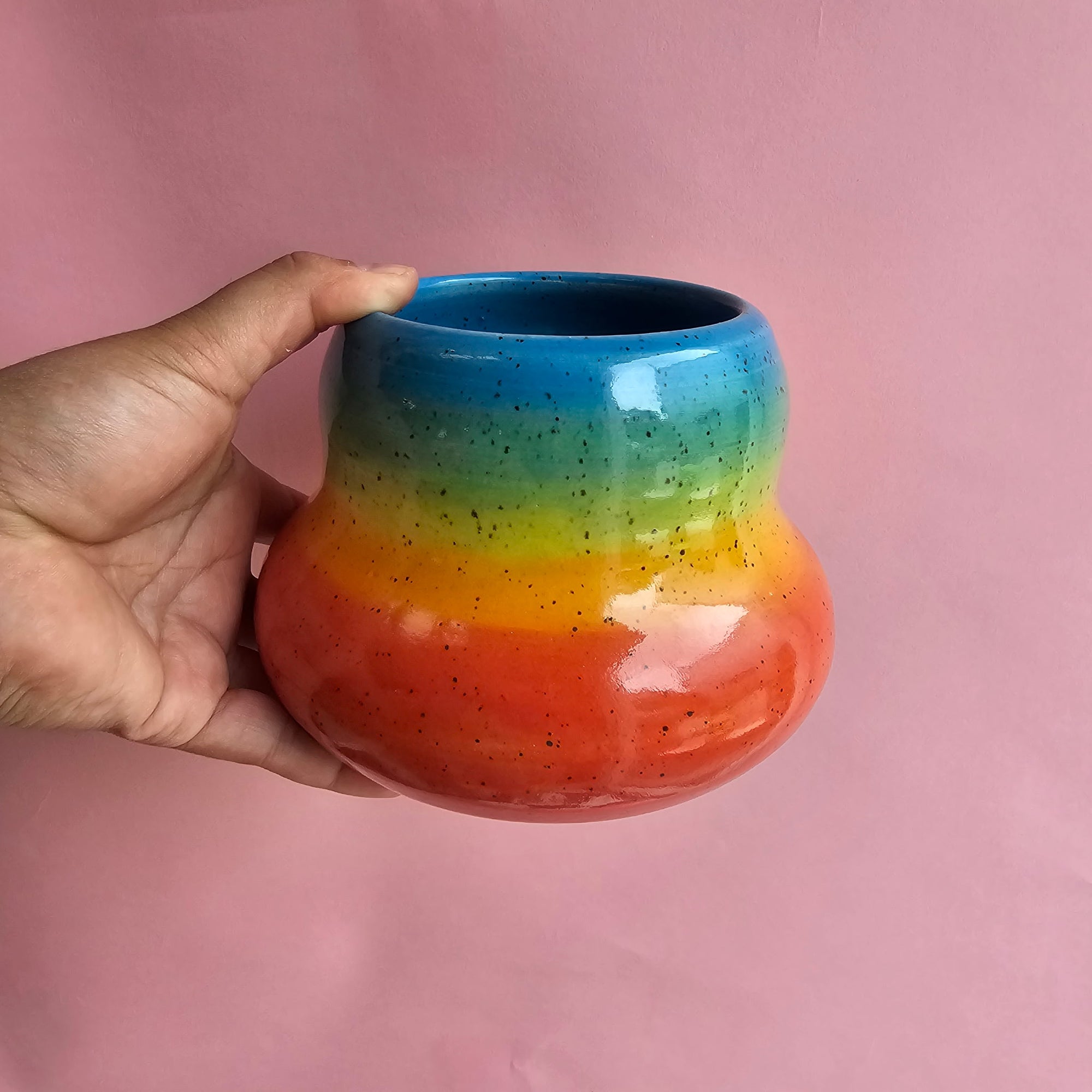 BOLD RAINBOW SPECKLED VASE