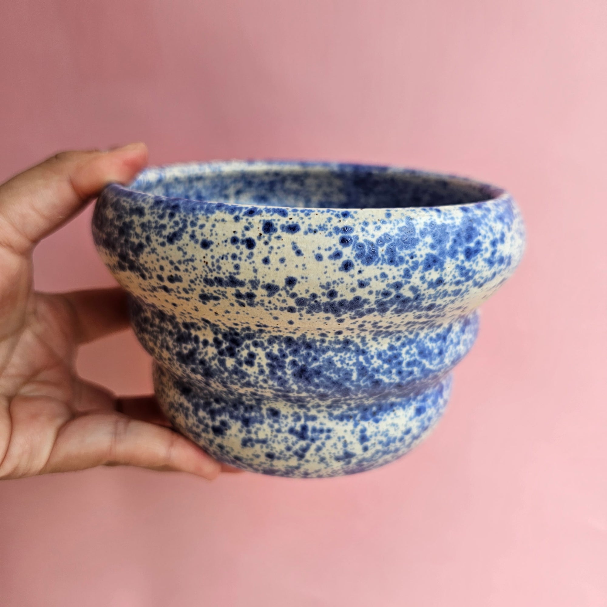 ROBINS EGG WAVY VASE