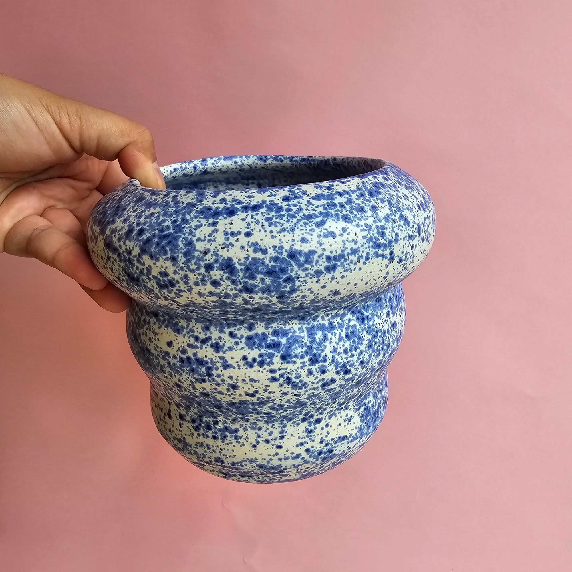 ROBINS EGG WAVY VASE