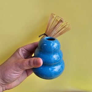 TROPICAL BLUE SPECKLED MATCHA WHISK HOLDER