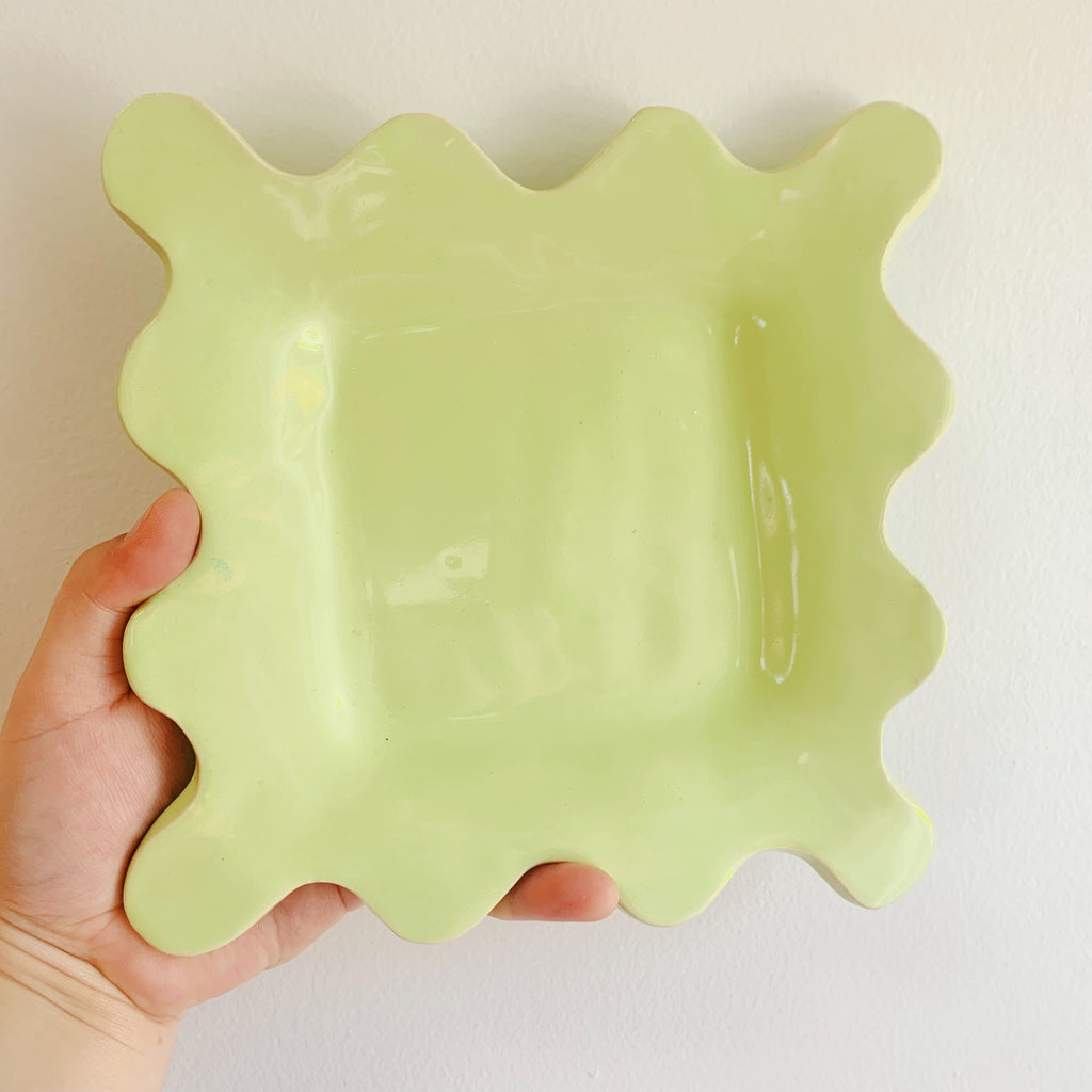 *SECONDS* MINTY SQUARE SQUIGGLE PLATE