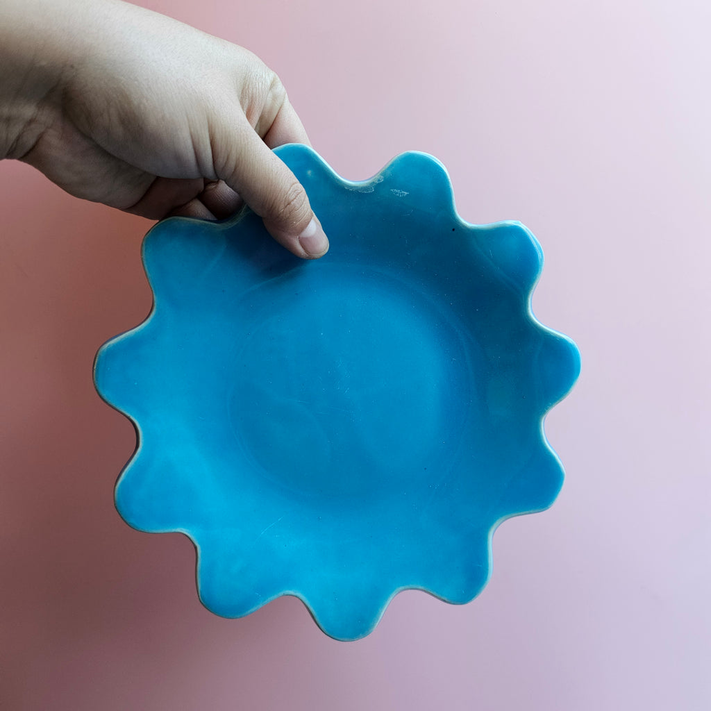 Copy of *SECONDS* TROPICAL BLUE SQUIGGLE PLATE