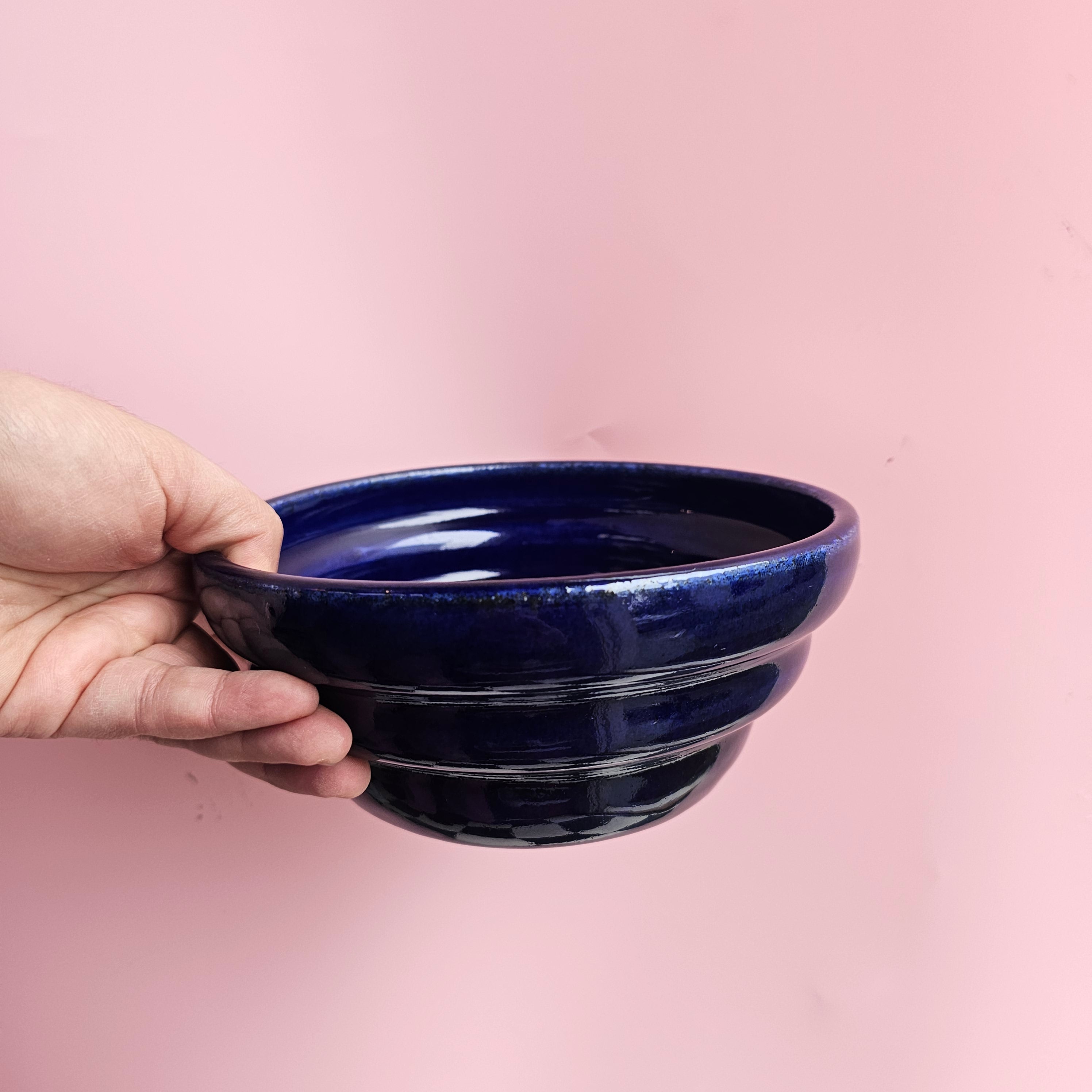 BLUE GLASS RAMEN BOWL