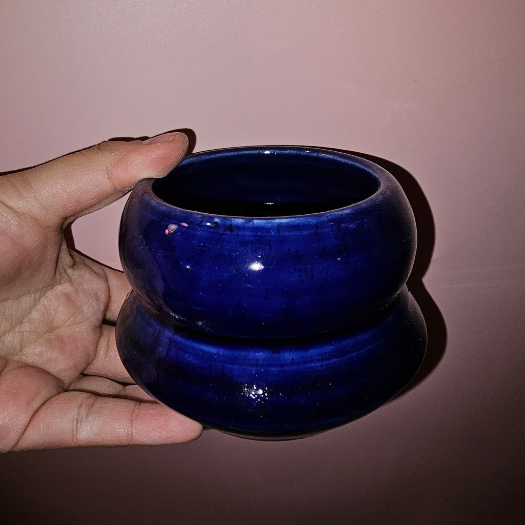 BLUE GLASS UFO CUP