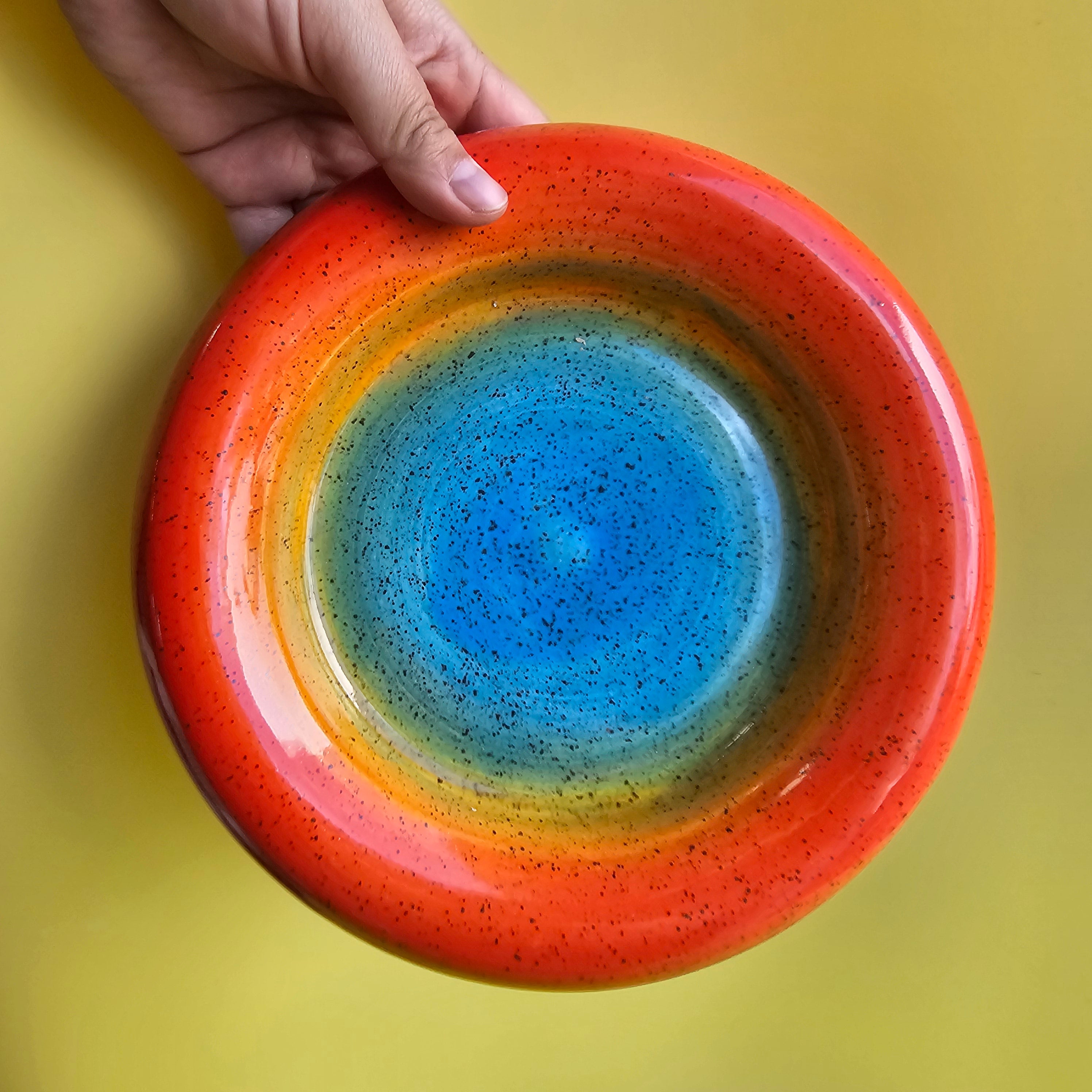 RAINBOW BIG DONUT DISH PLATE