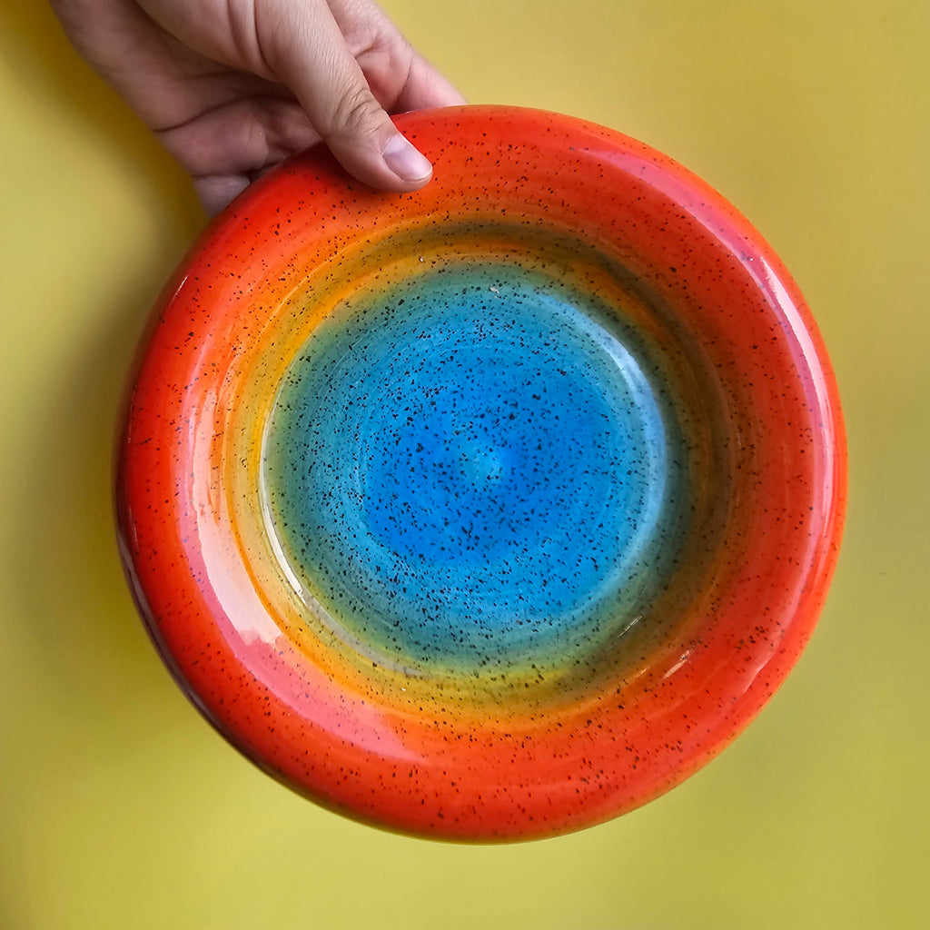 RAINBOW BIG DONUT DISH PLATE