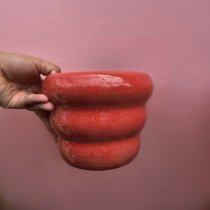 LARGE CORAL TIERS VASE