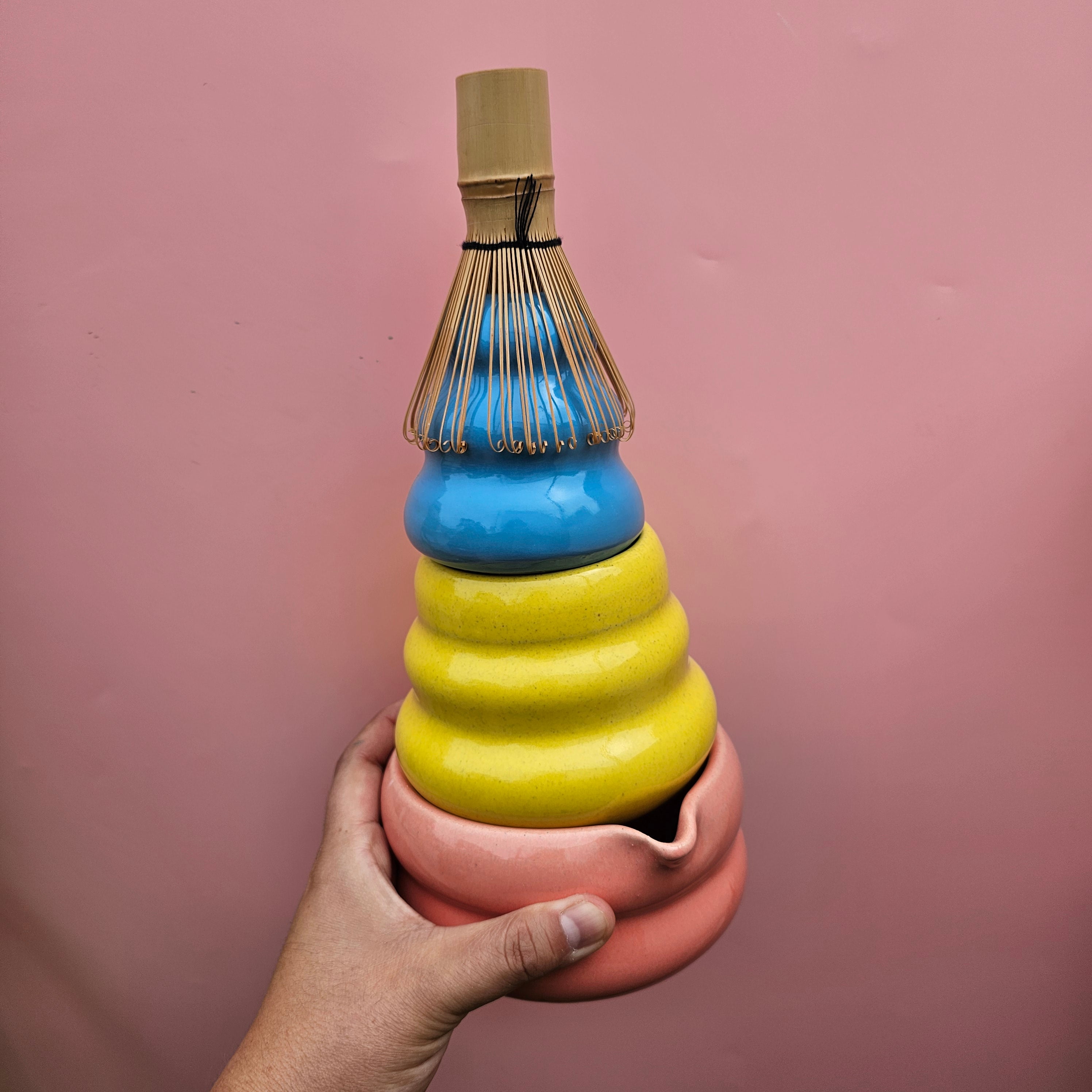 MATCHA STACKING SET BOWL CUP WHISK HOLDER