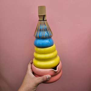 MATCHA STACKING SET BOWL CUP WHISK HOLDER