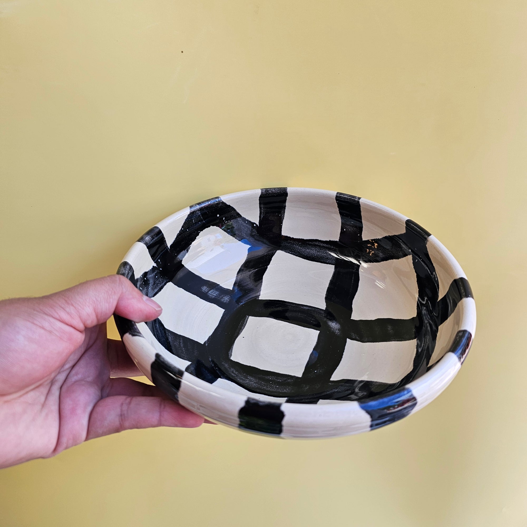PLAID NORI & OAT PLATE BOWL