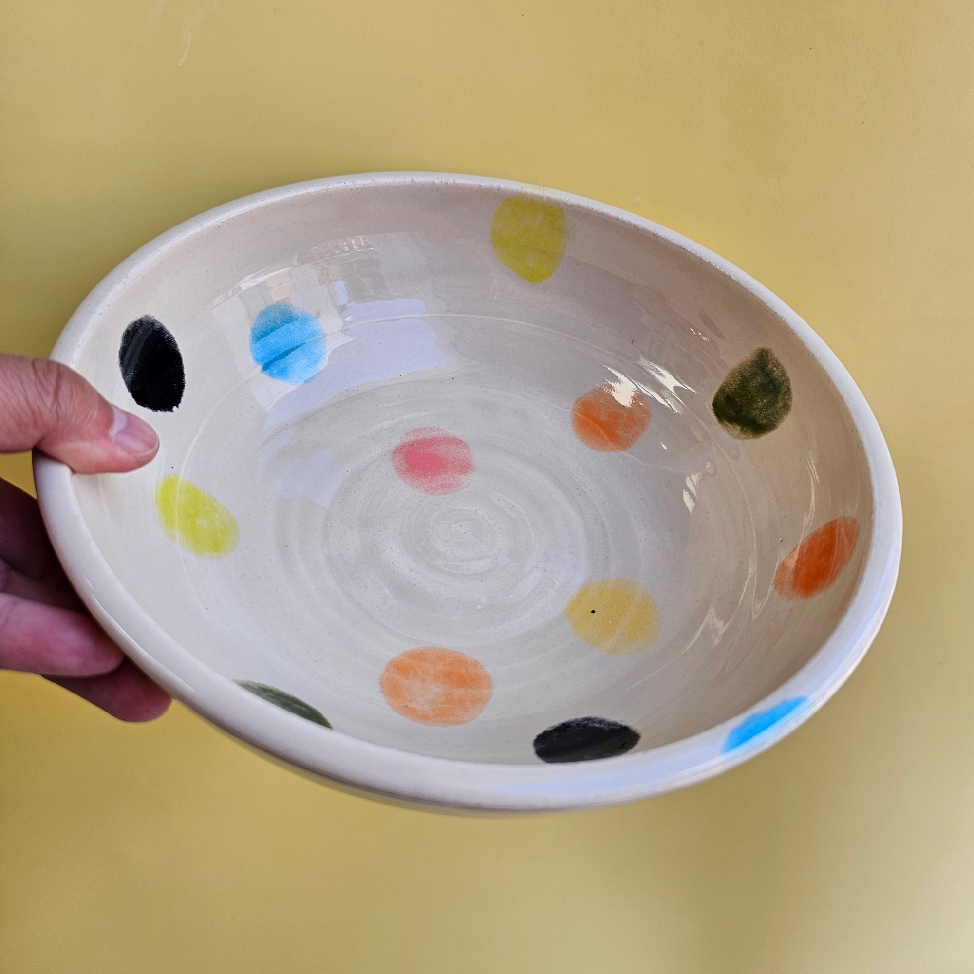 SALAD DOTS PLATE BOWL