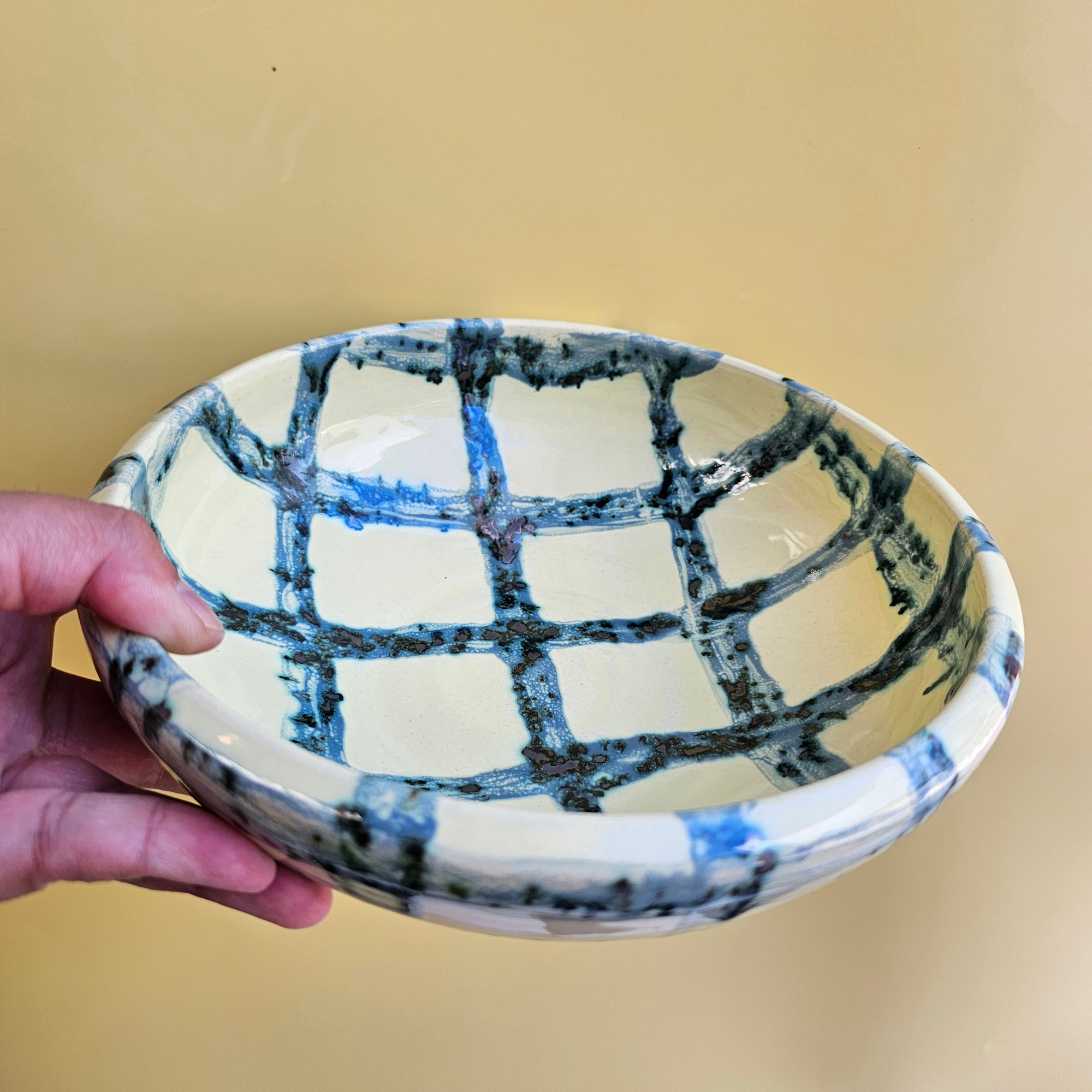 PLAID LEMON & METEOR PLATE BOWL