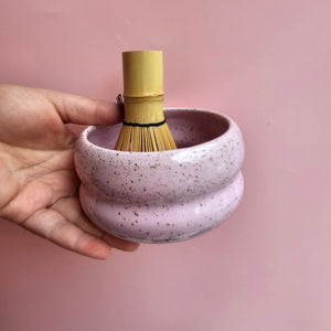 LAVENDER SPECKLED MATCHA BOWL!