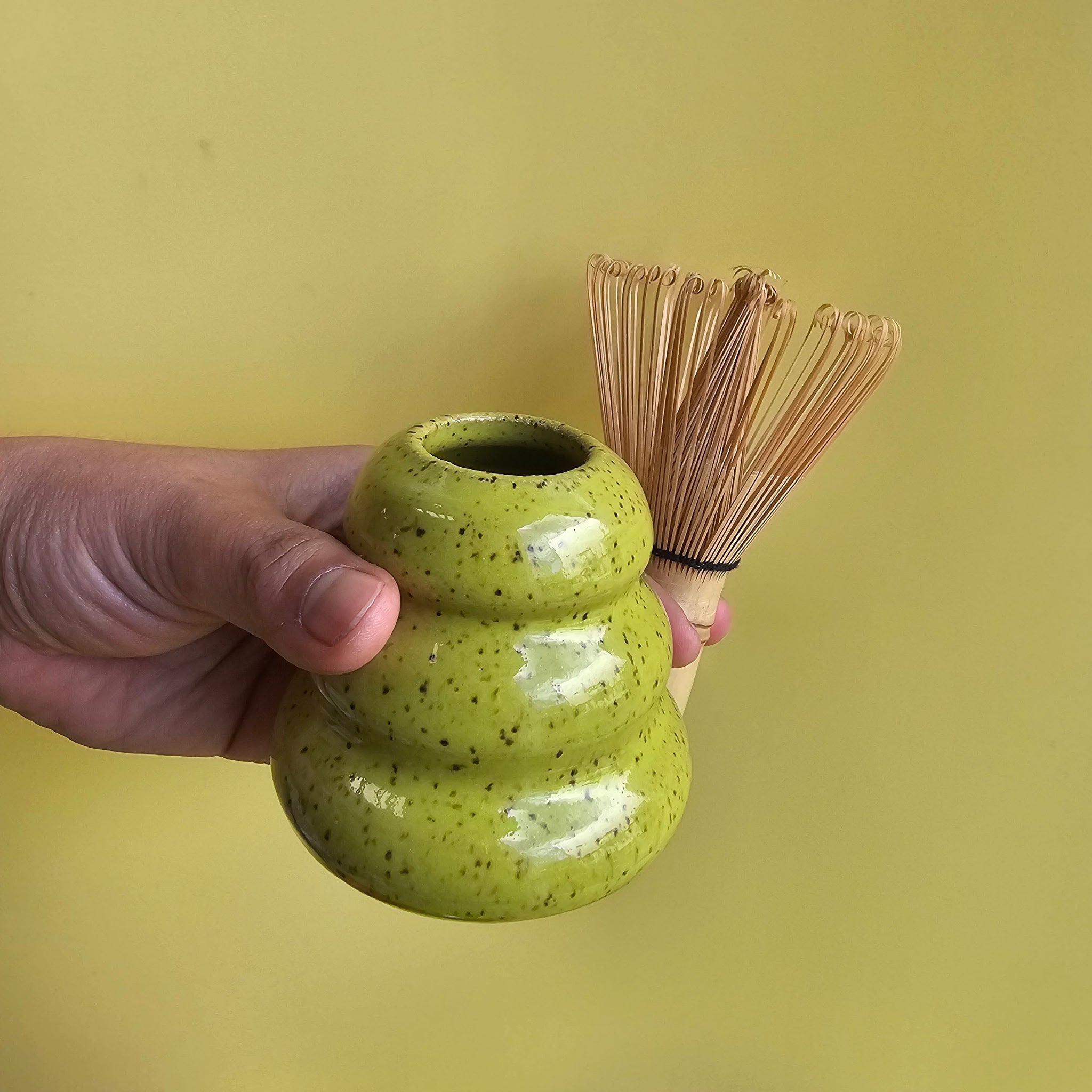 CHARTREUSE SPECKLED MATCHA WHISK HOLDER