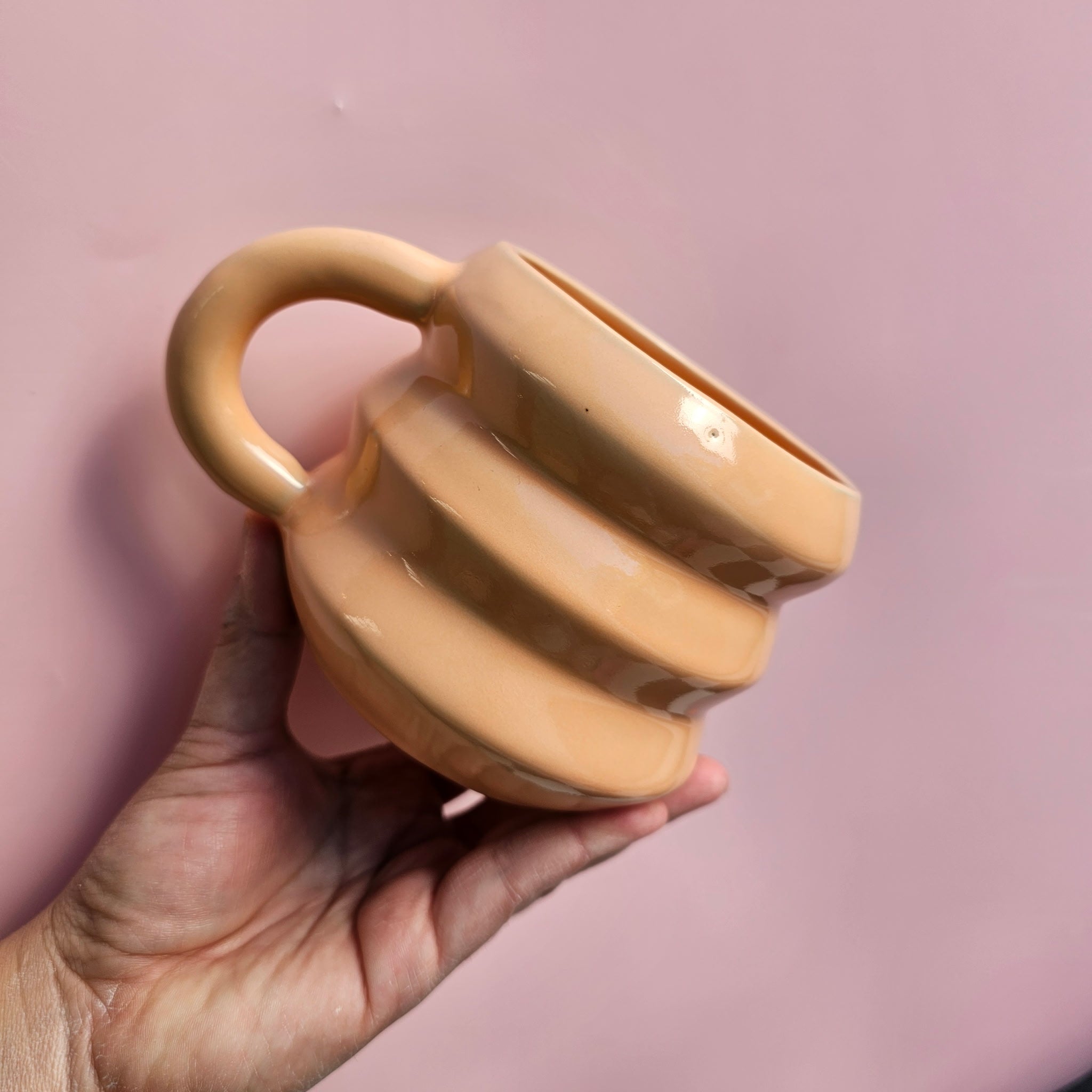 PEACH ZIGZAG MUG!