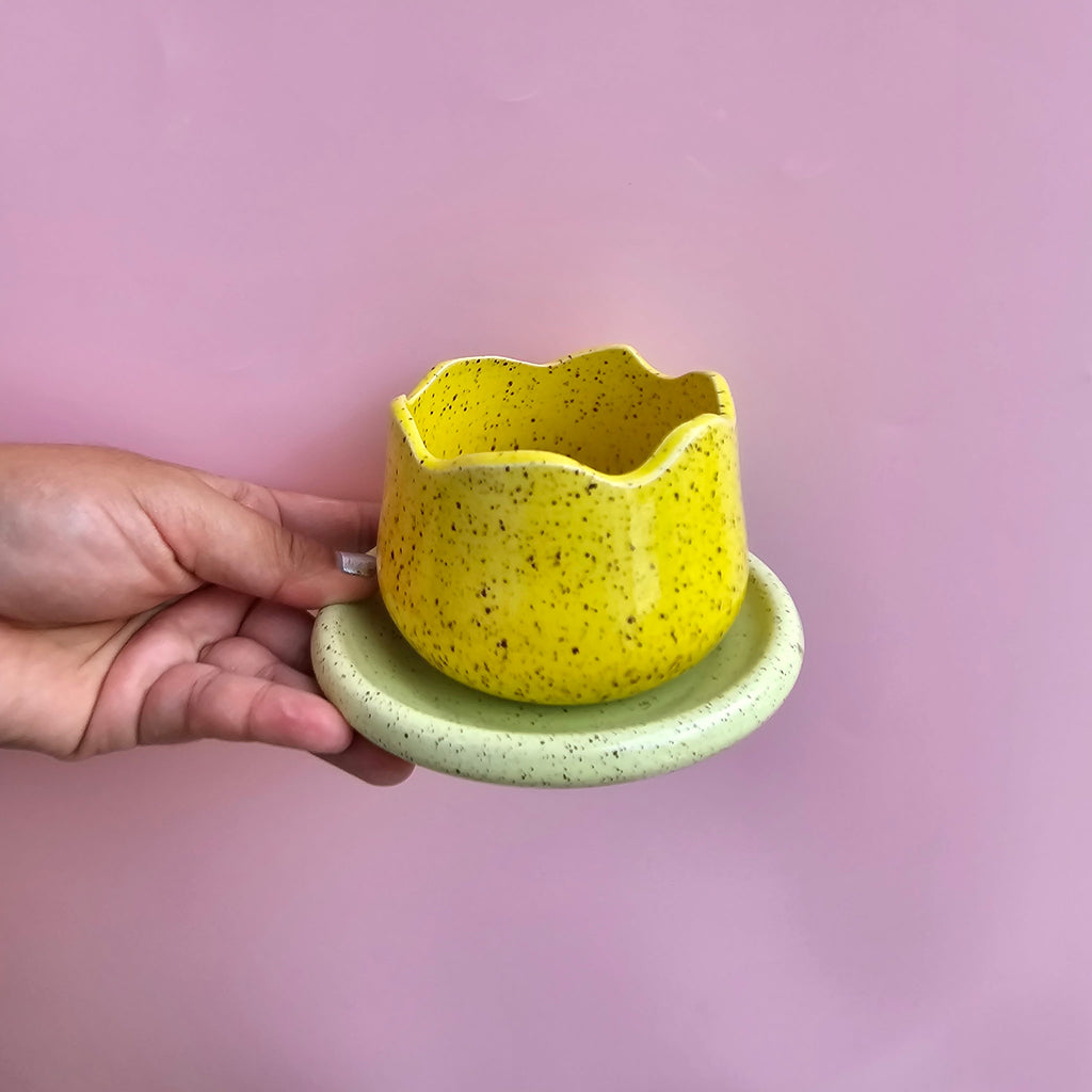 BLOOM CUP AND SAUCER SUNNY AND MINTY