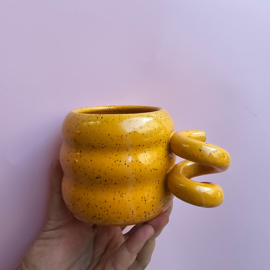 PUMPKIN SPECKLED CORKSCREW TRIPPY MUG!