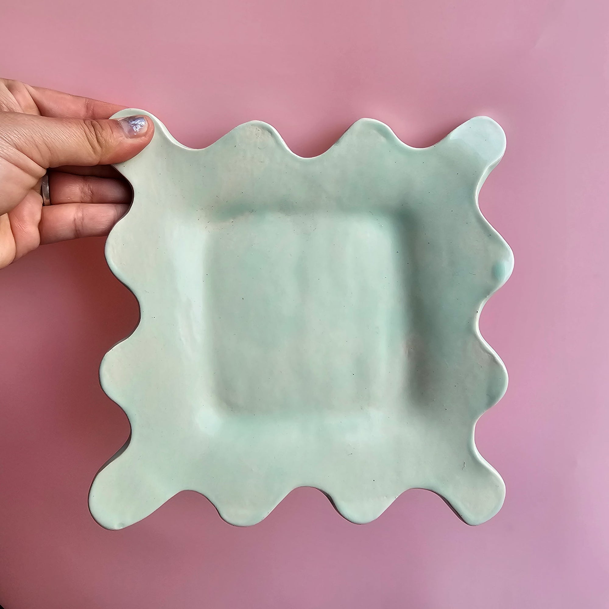 *SECONDS* WATERCOLOR SQUARE SQUIGGLE PLATE!