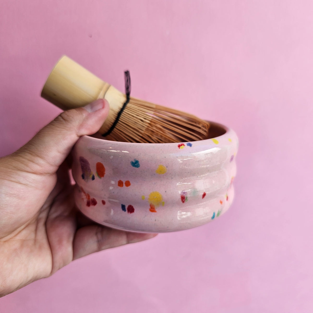 RAINBOW SPECKLES TRIPPY MATCHA BOWL