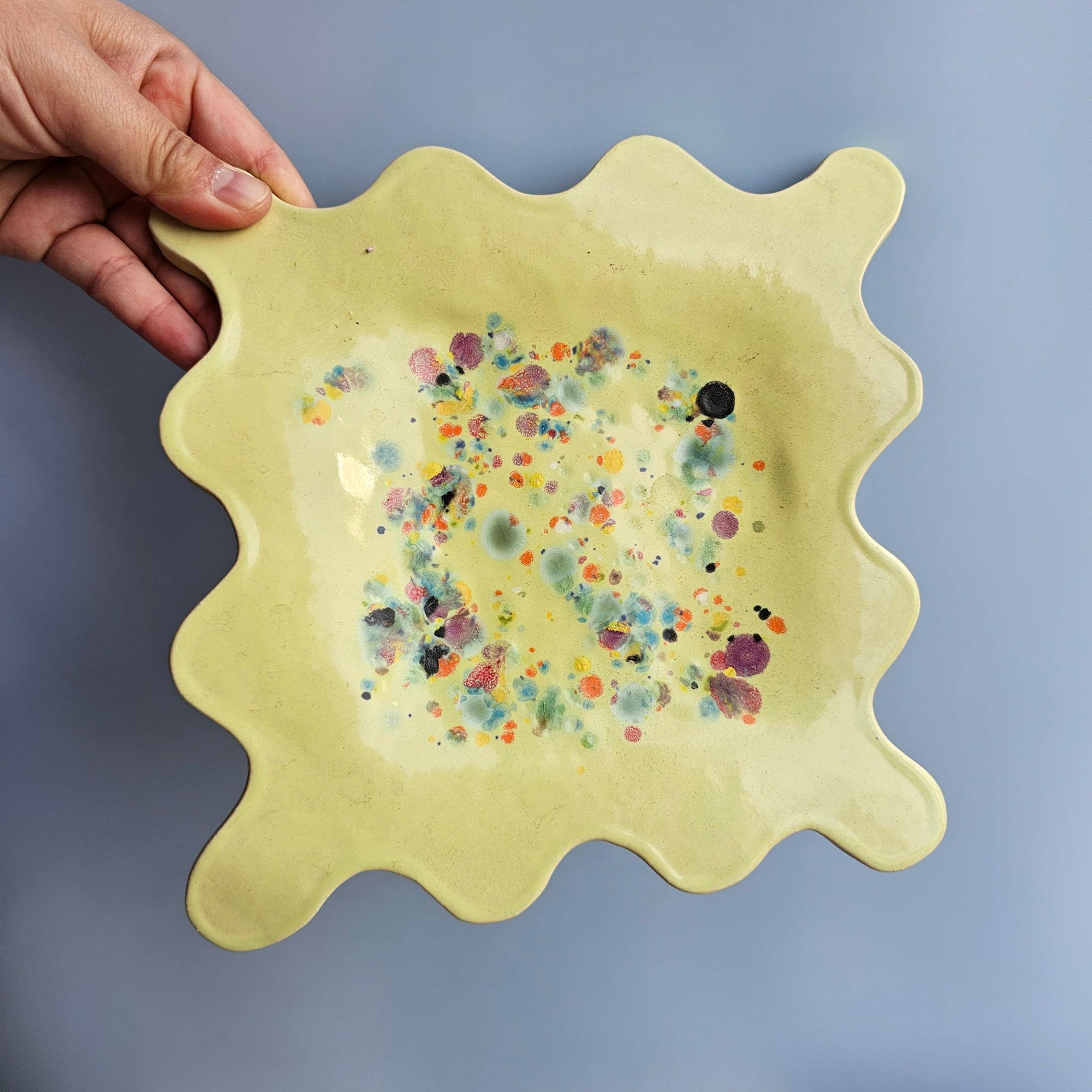 *SECONDS* LEMON CONFETTI SQUARE SQUIGGLE PLATE