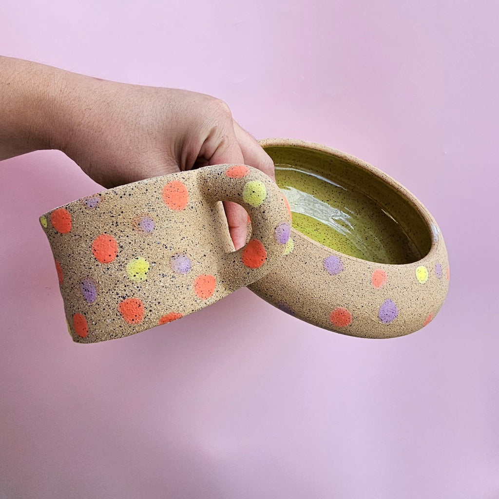 WARM POLKADOT MUG AND BOWL SET