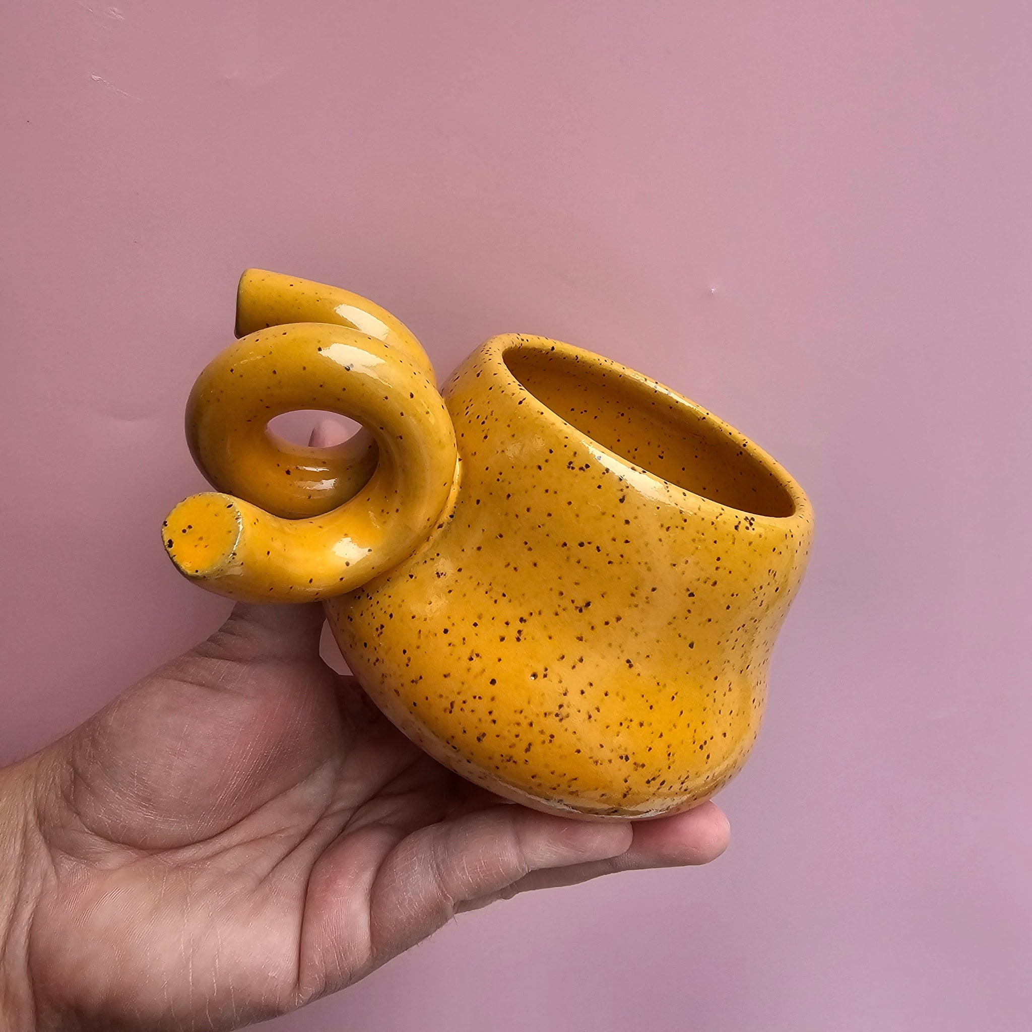 PUMPKIN SPECKLED CORKSCREW MUG!