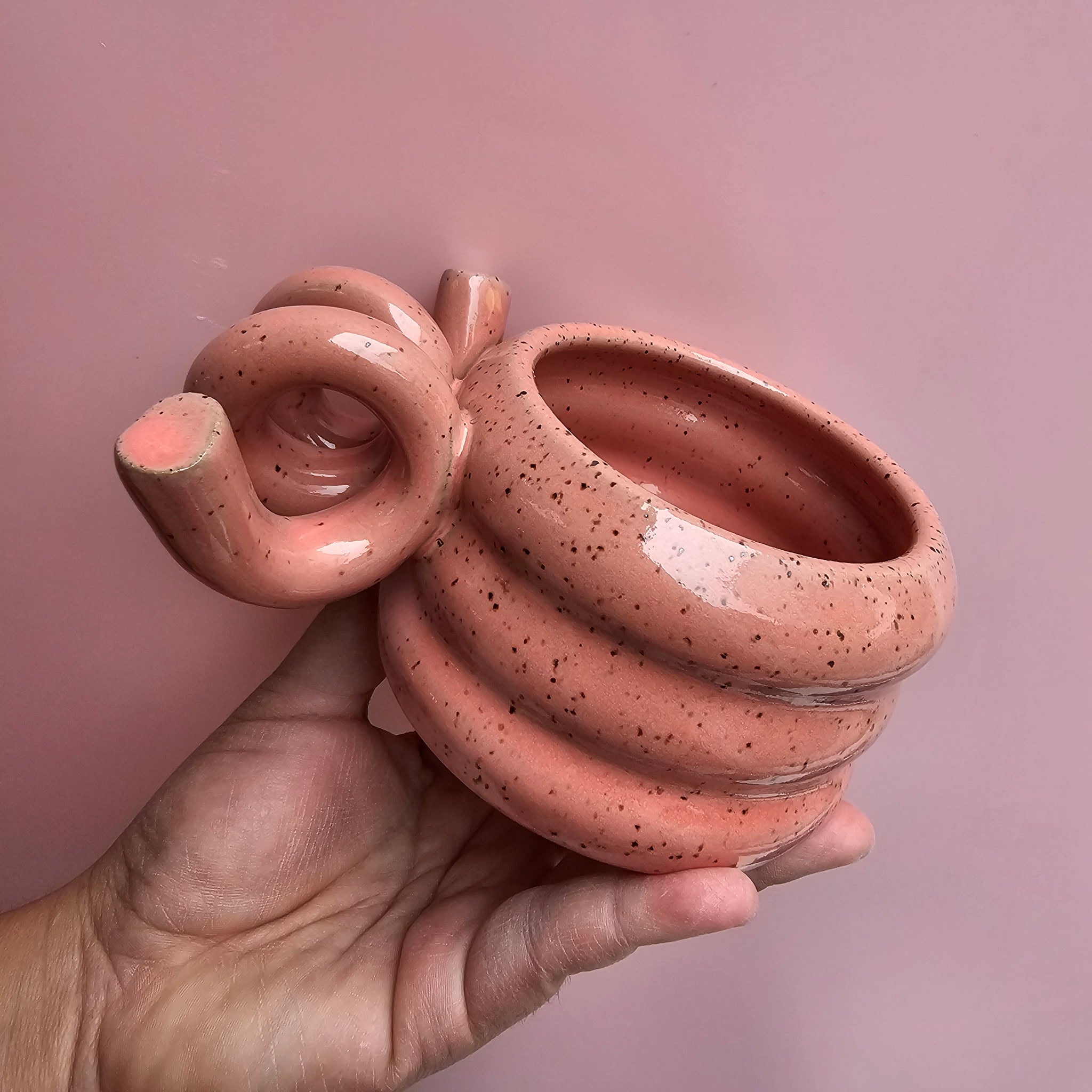 FLAMINGO SPECKLED CORKSCREW TRIPPY MUG!