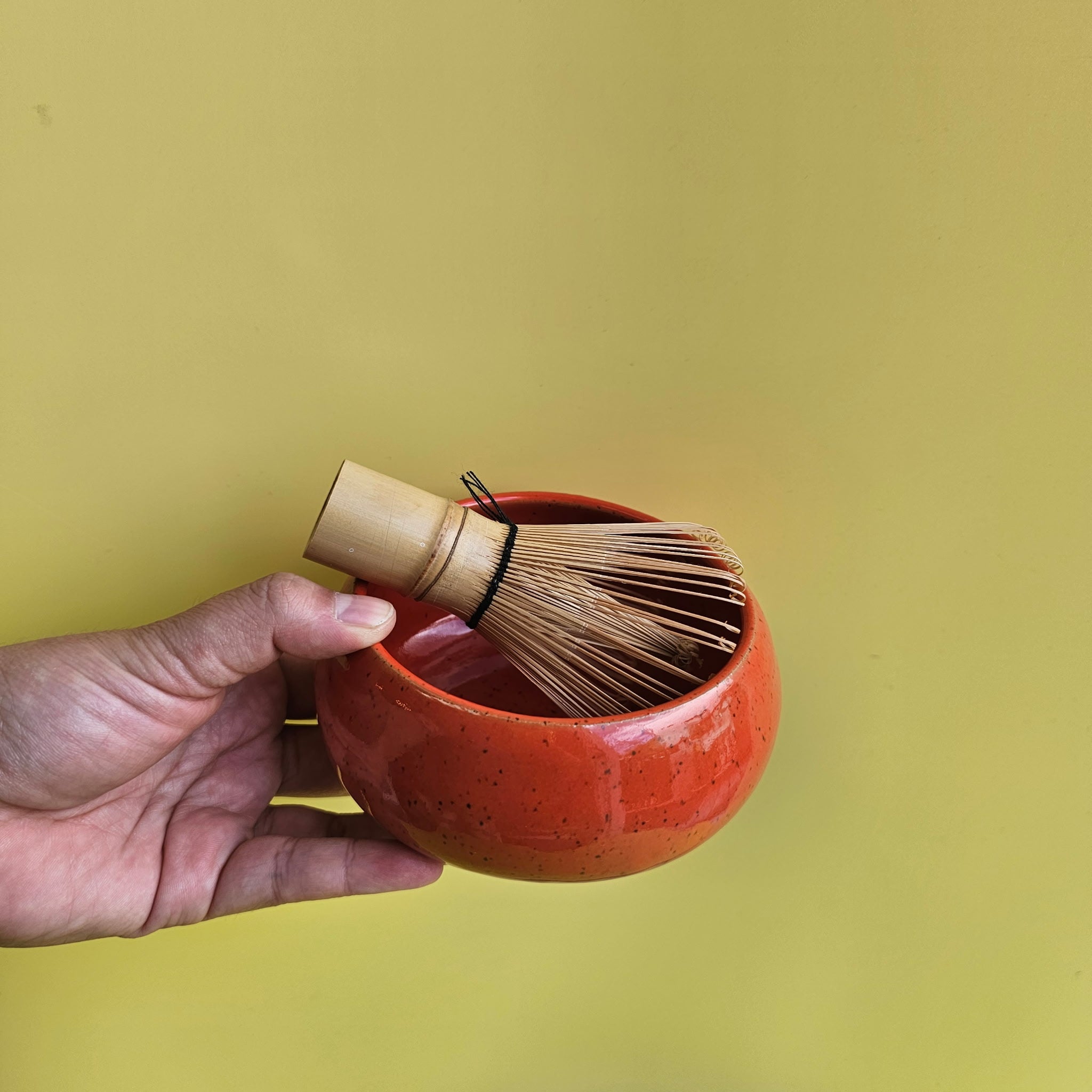 PERSIMMON SPECKLED MATCHA BOWL