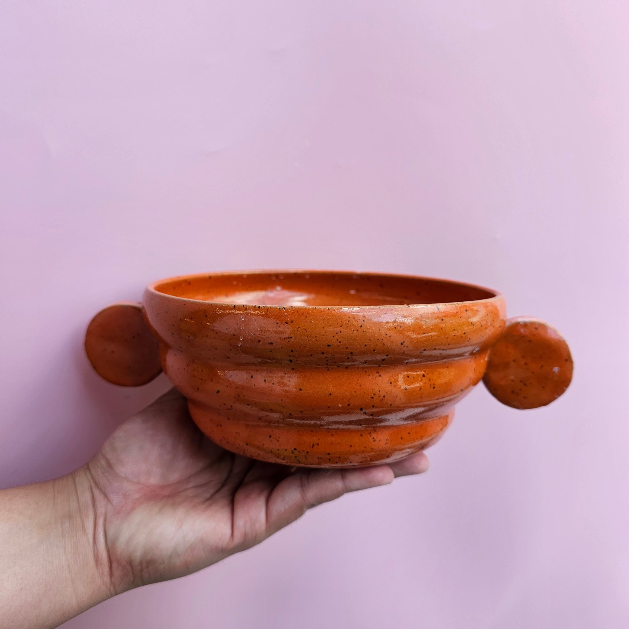 PERSIMMON SPECKLED MONKEY BOWL