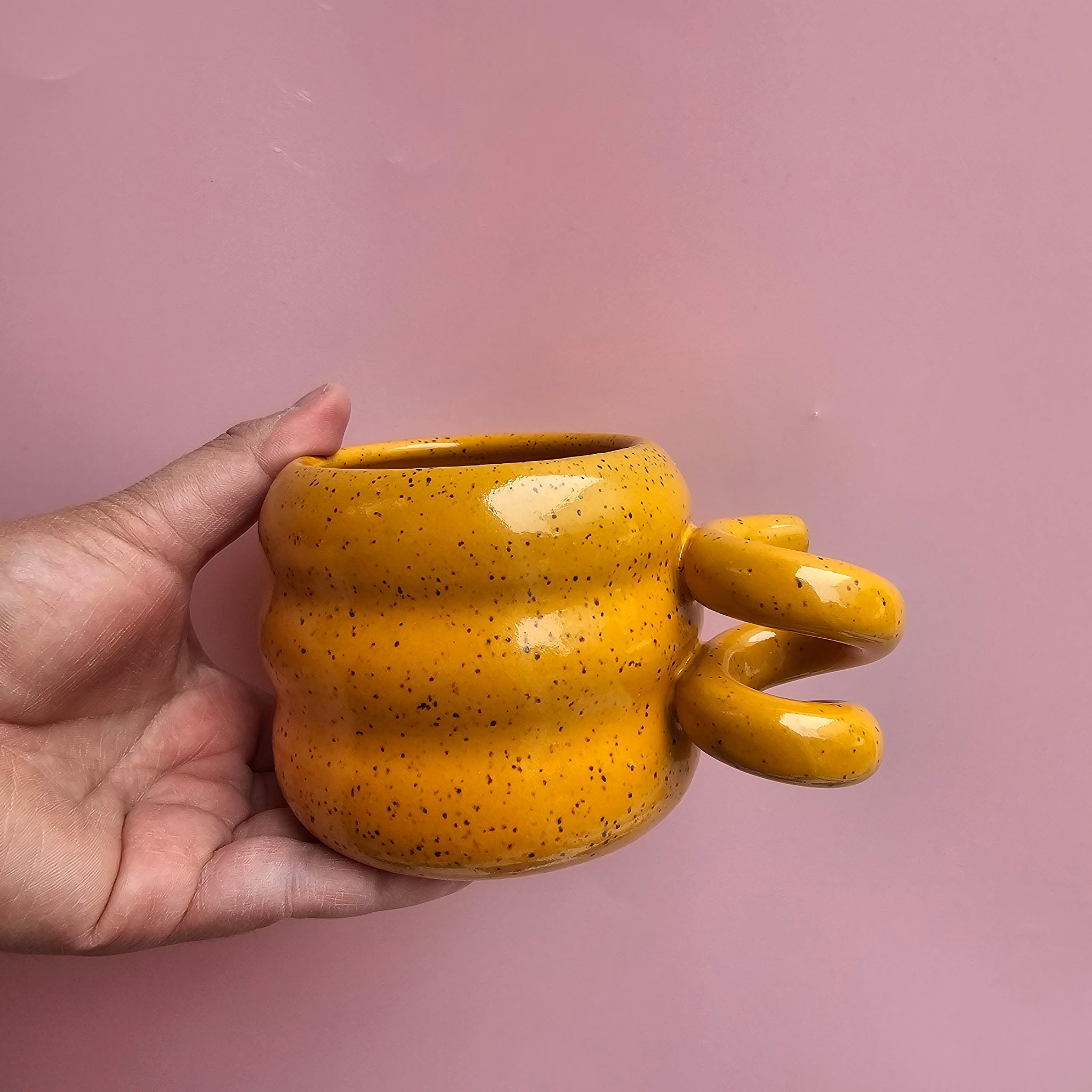 PUMPKIN SPECKLED CORKSCREW TRIPPY MUG!