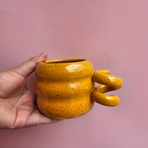 PUMPKIN SPECKLED CORKSCREW TRIPPY MUG!