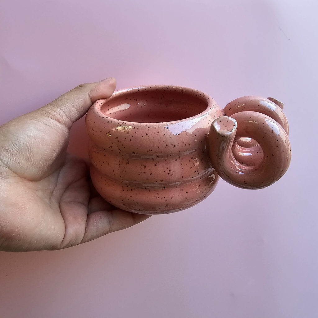 FLAMINGO SPECKLED CORKSCREW TRIPPY MUG!