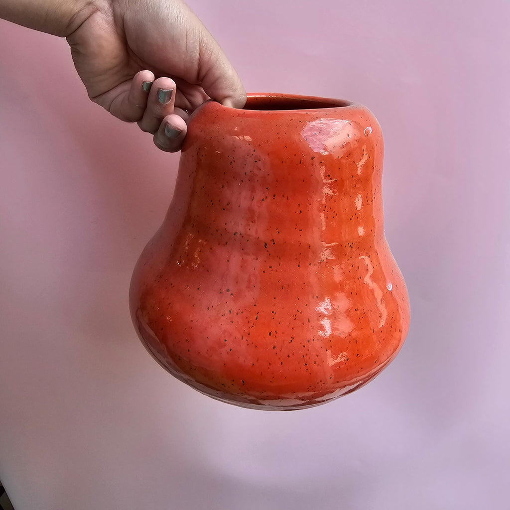 PERSIMMON SPECKLED VASE
