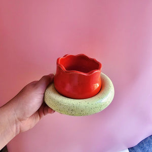 CHERRY TULIP CUP AND SAUCER