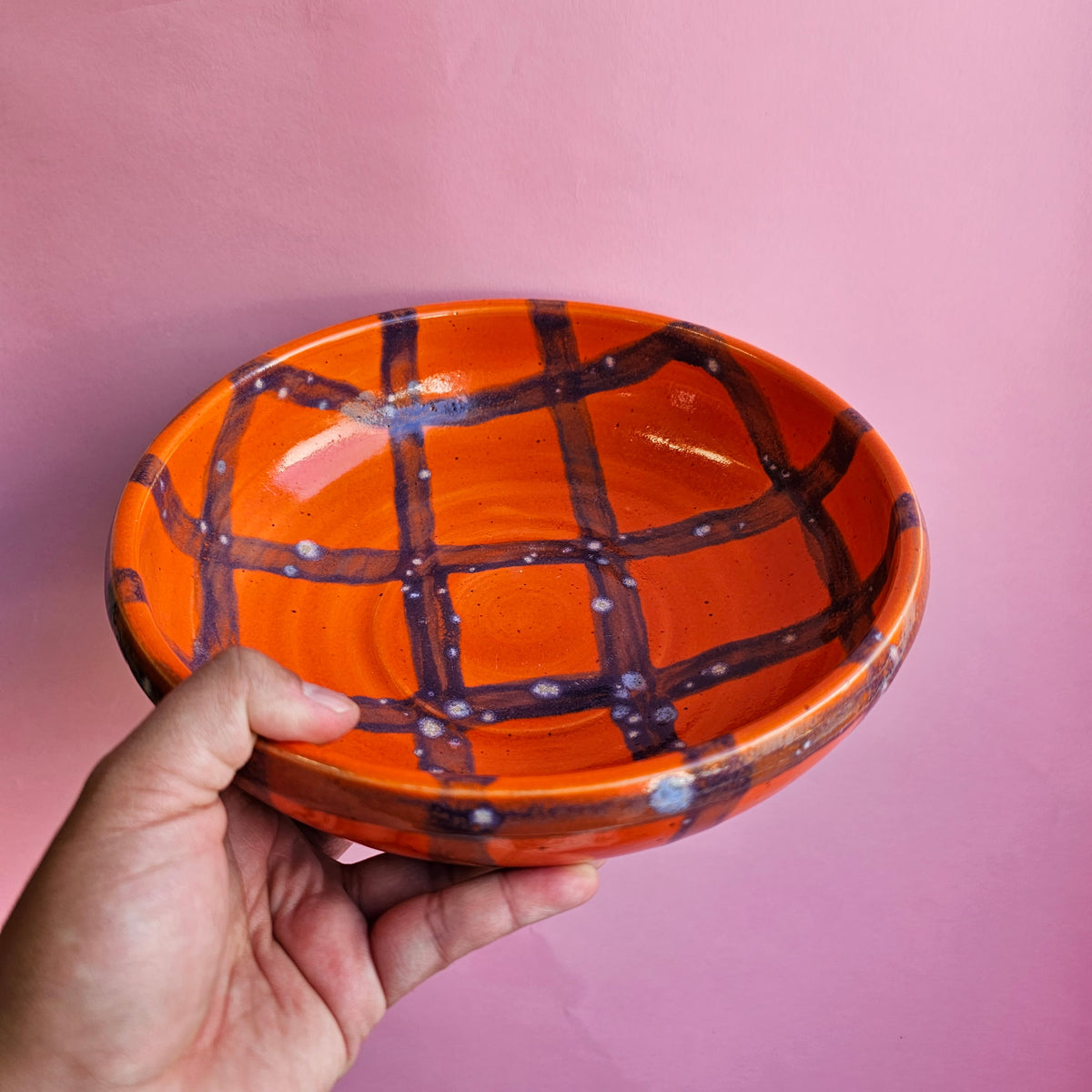 CARROT PLAID PLATE BOWL
