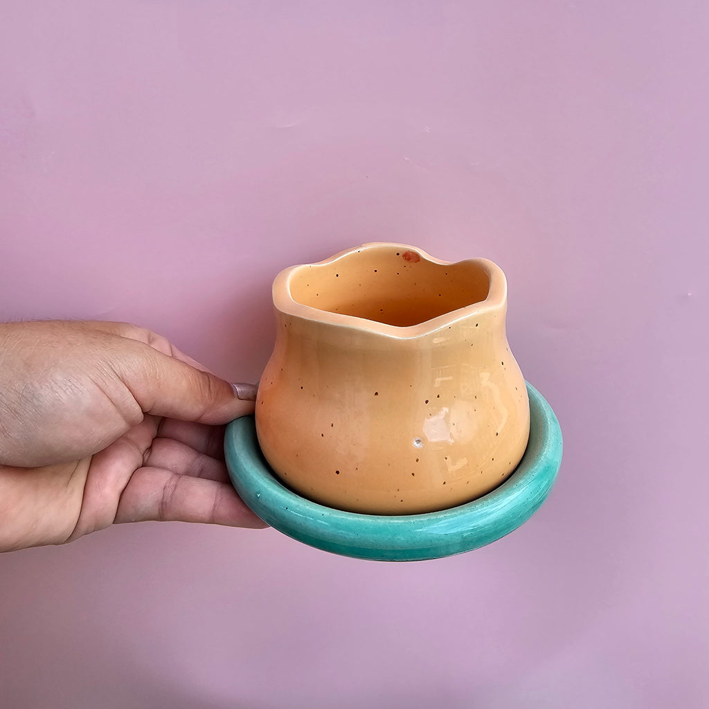 *SECOND* BLOOM CUP AND SAUCER PEACHY AND LAKE